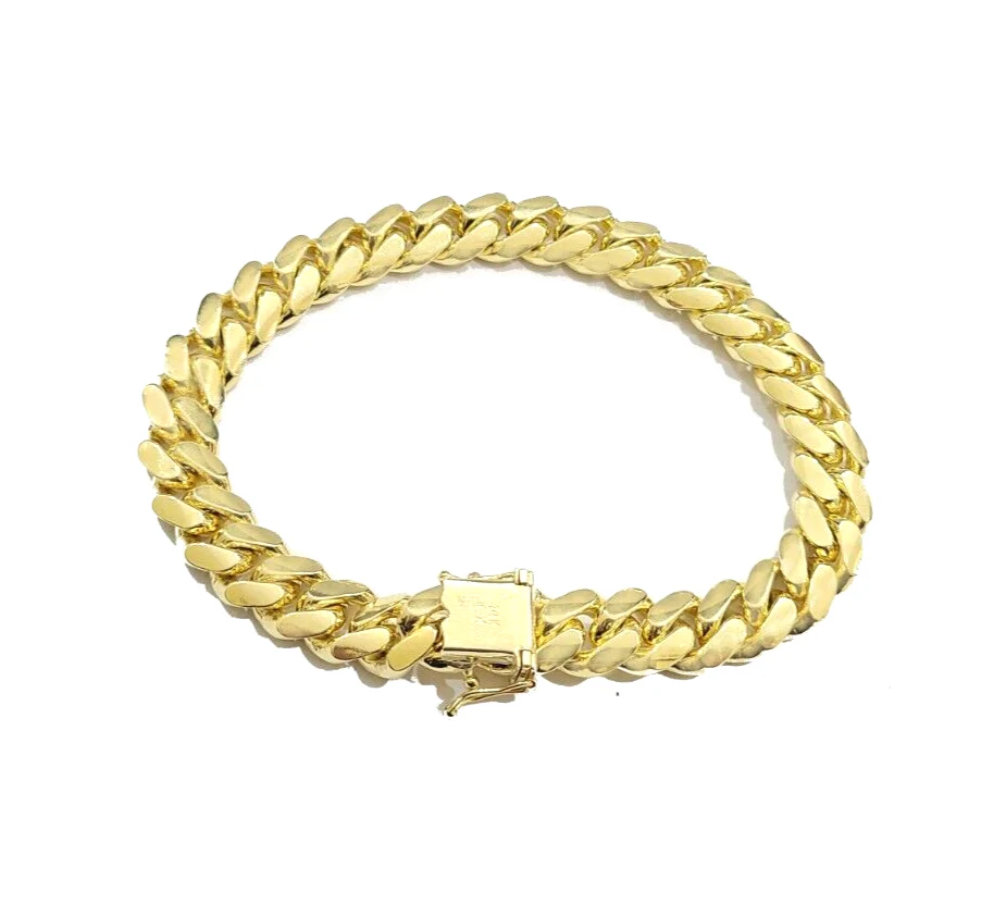 14k Solid Yellow Gold Miami Cuban Bracelet 10mm 9'' inch Real 14kt Unisex - Image 2