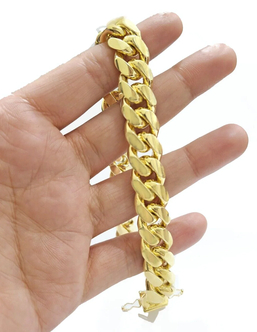 14k Solid Yellow Gold Miami Cuban Bracelet 10mm 9'' inch Real 14kt Unisex - Image 6