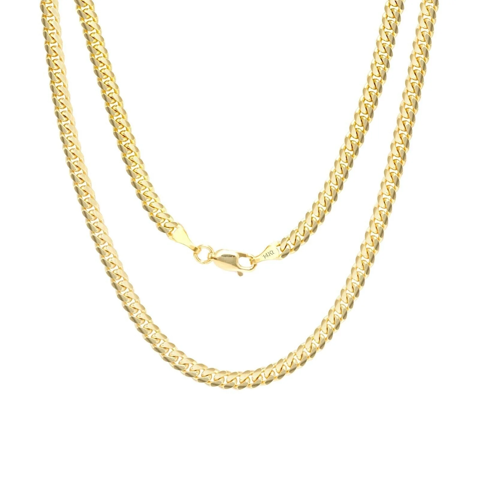 14k Solid Yellow Gold Miami Cuban Link Chain 5mm 18" Necklace 14kt Lobster Lock - Image 4