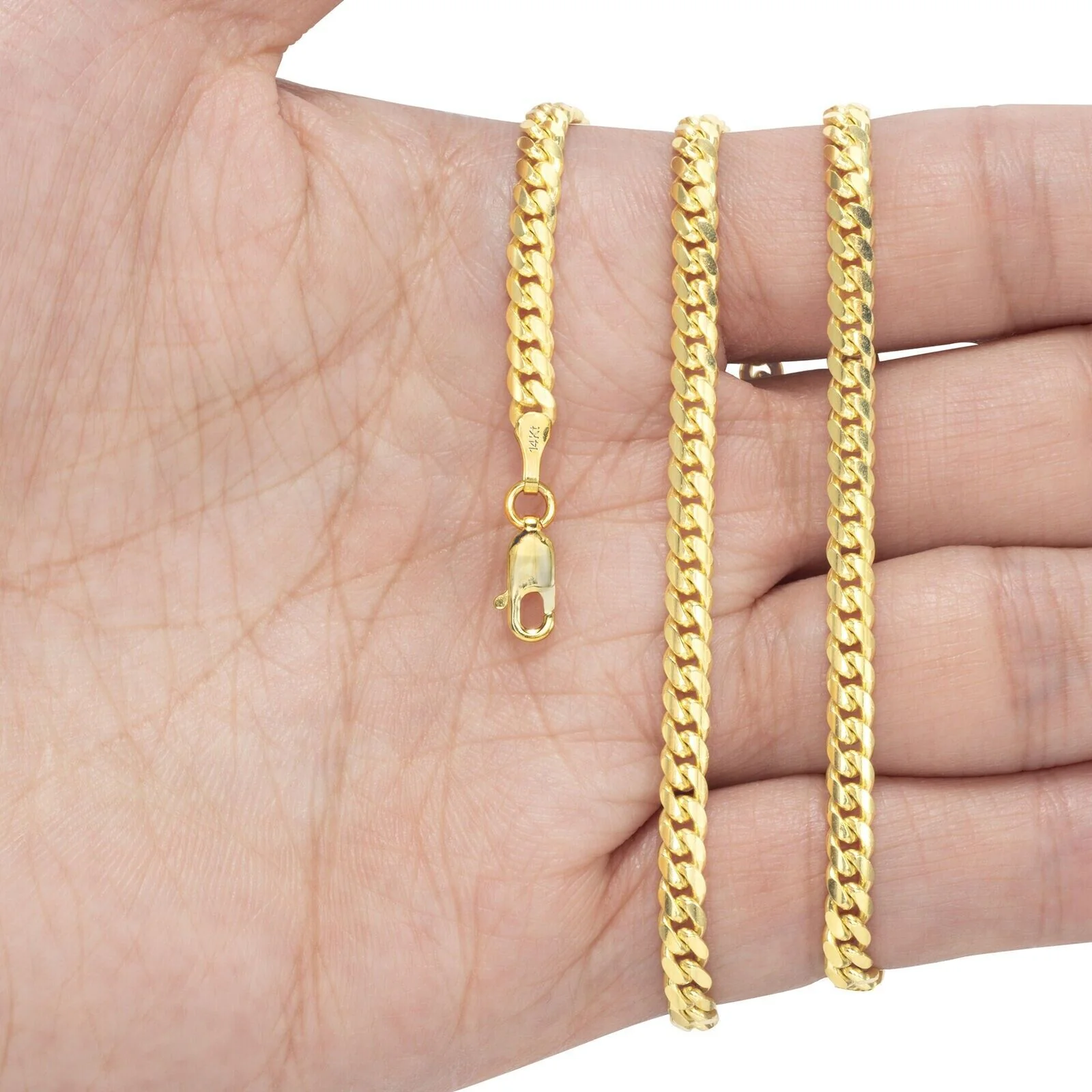 14k Solid Yellow Gold Miami Cuban Link Chain 5mm 30" Necklace 14kt Lobster Lock - Image 4