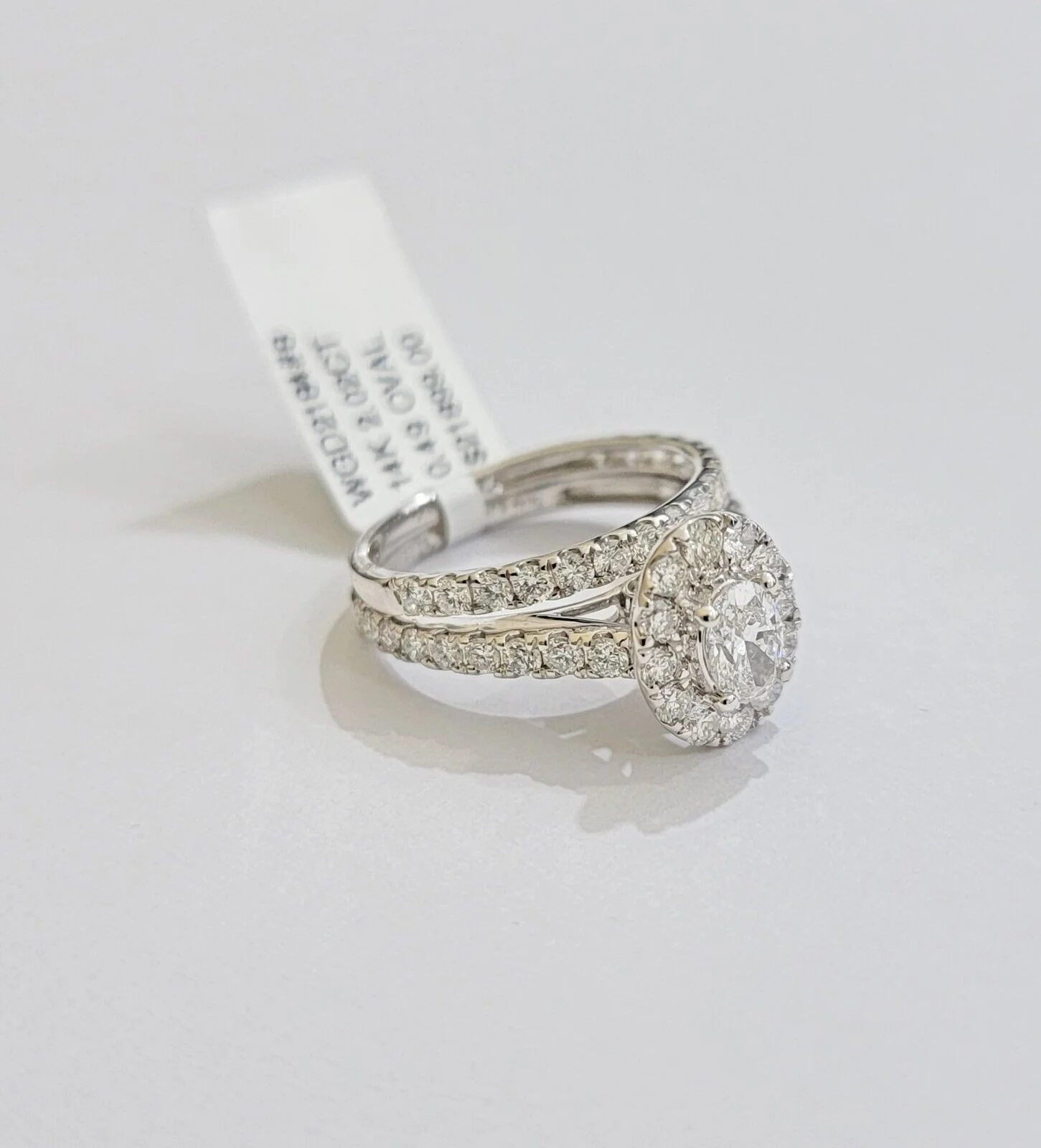 14k White Gold 2CT Diamond Ring Band Ladies Oval Solitaire Wedding Engagement - Image 4
