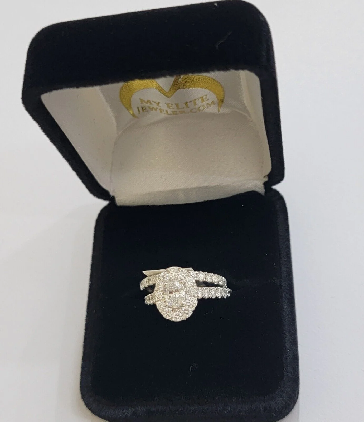 14k White Gold 2CT Diamond Ring Band Ladies Oval Solitaire Wedding Engagement - Image 6