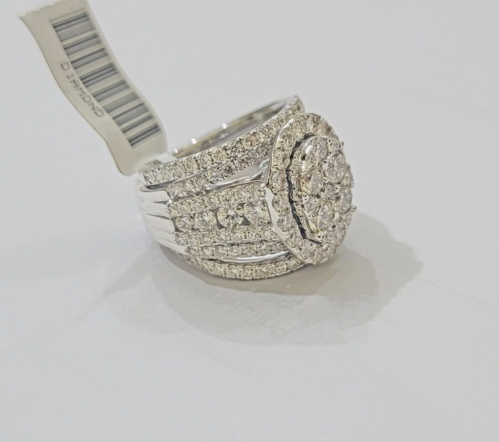 14k White Gold Diamond Ring & Band Ladies 4CTW Wedding Engagement Solid REAL - Image 2