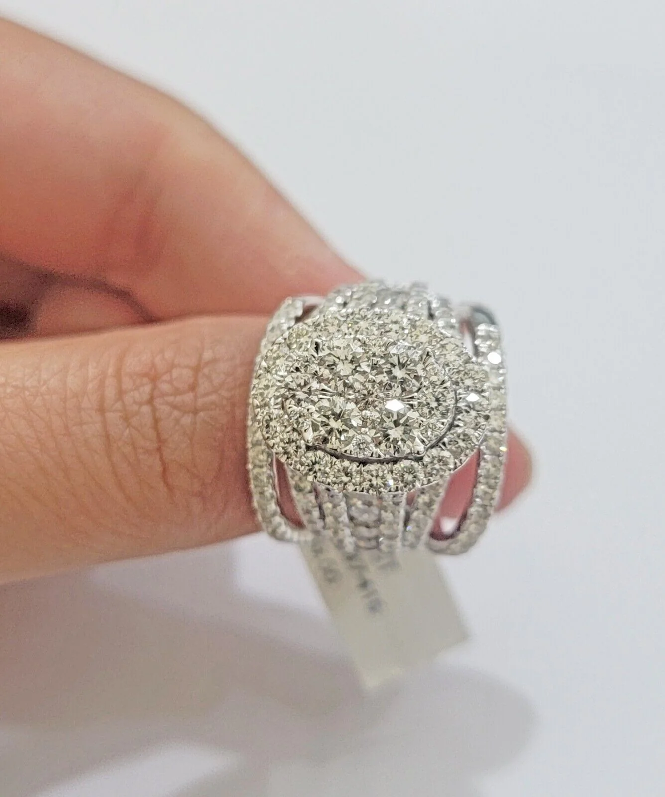 14k White Gold Diamond Ring & Band Ladies 4CTW Wedding Engagement Solid REAL - Image 5