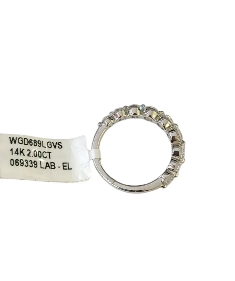 14k White Gold Round LAB Created Ring Diamonds Wedding Ladies Band Women - Image 4