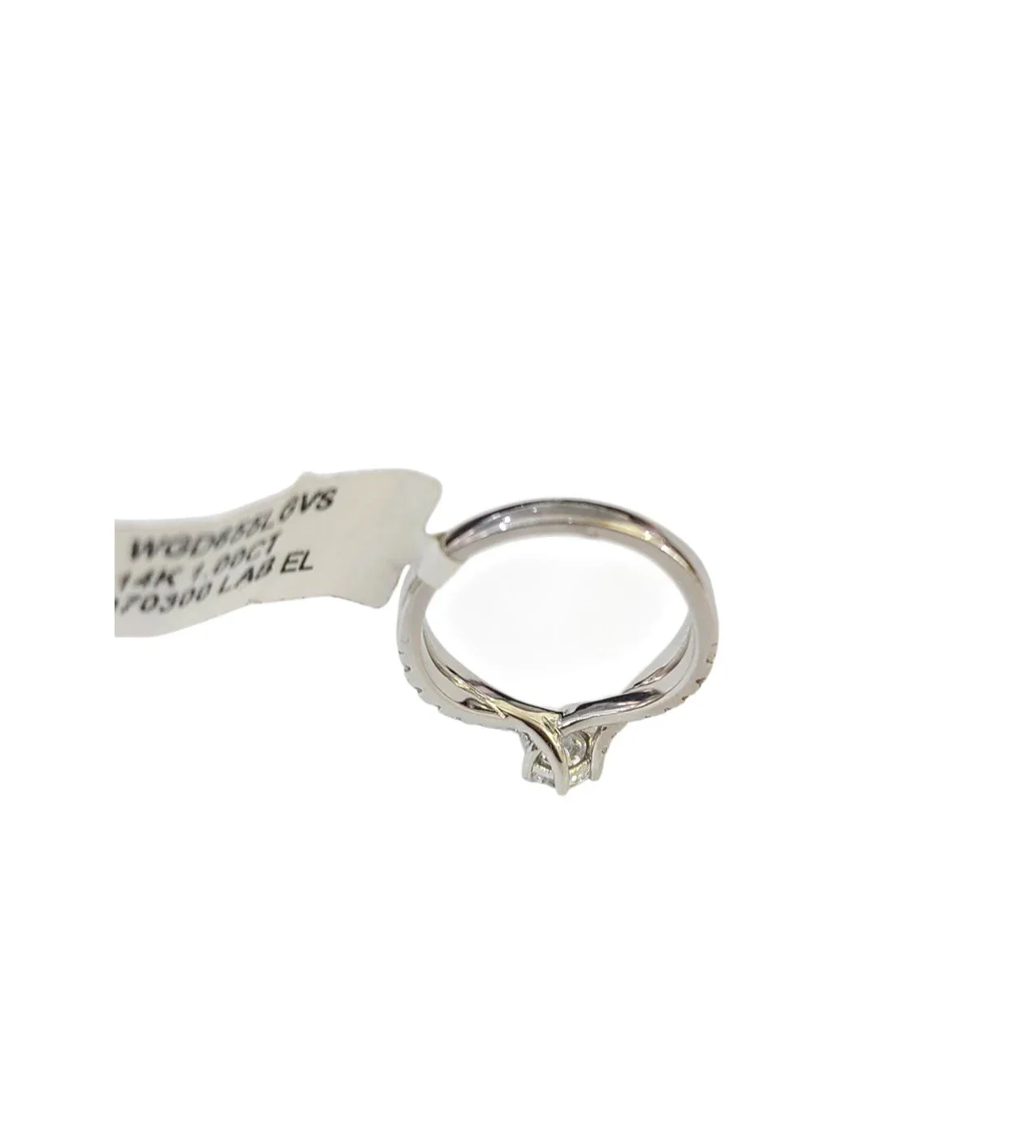 14k White Gold Round Pave Ring LAB Created Diamonds Wedding Ladies Band Women - Image 5