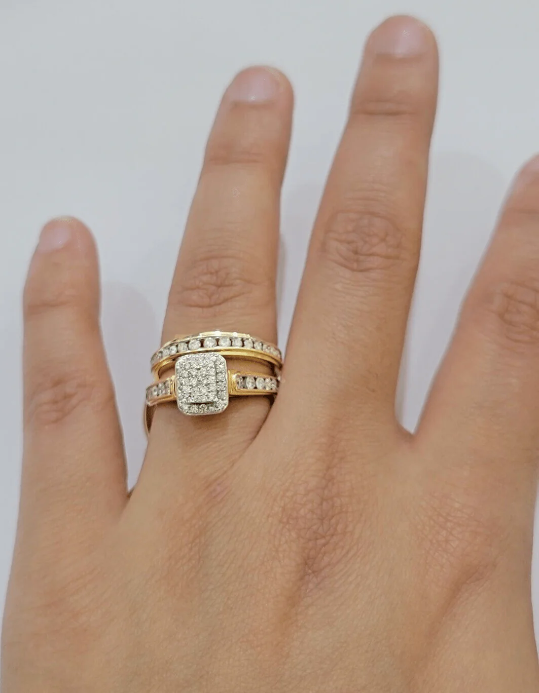 14k Yellow Gold 1.40CT Diamond Ring Band Ladies Trio Set Wedding Engagement SALE - Image 12