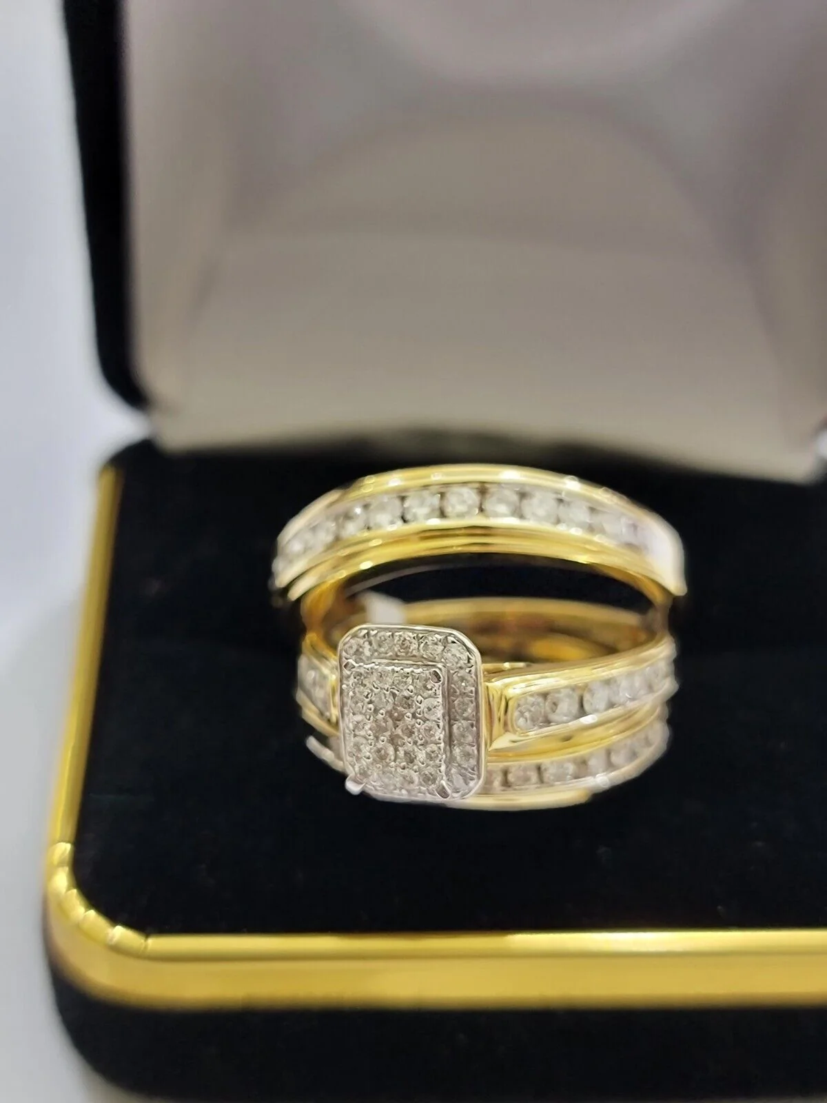 14k Yellow Gold 1.40CT Diamond Ring Band Ladies Trio Set Wedding Engagement SALE - Image 8