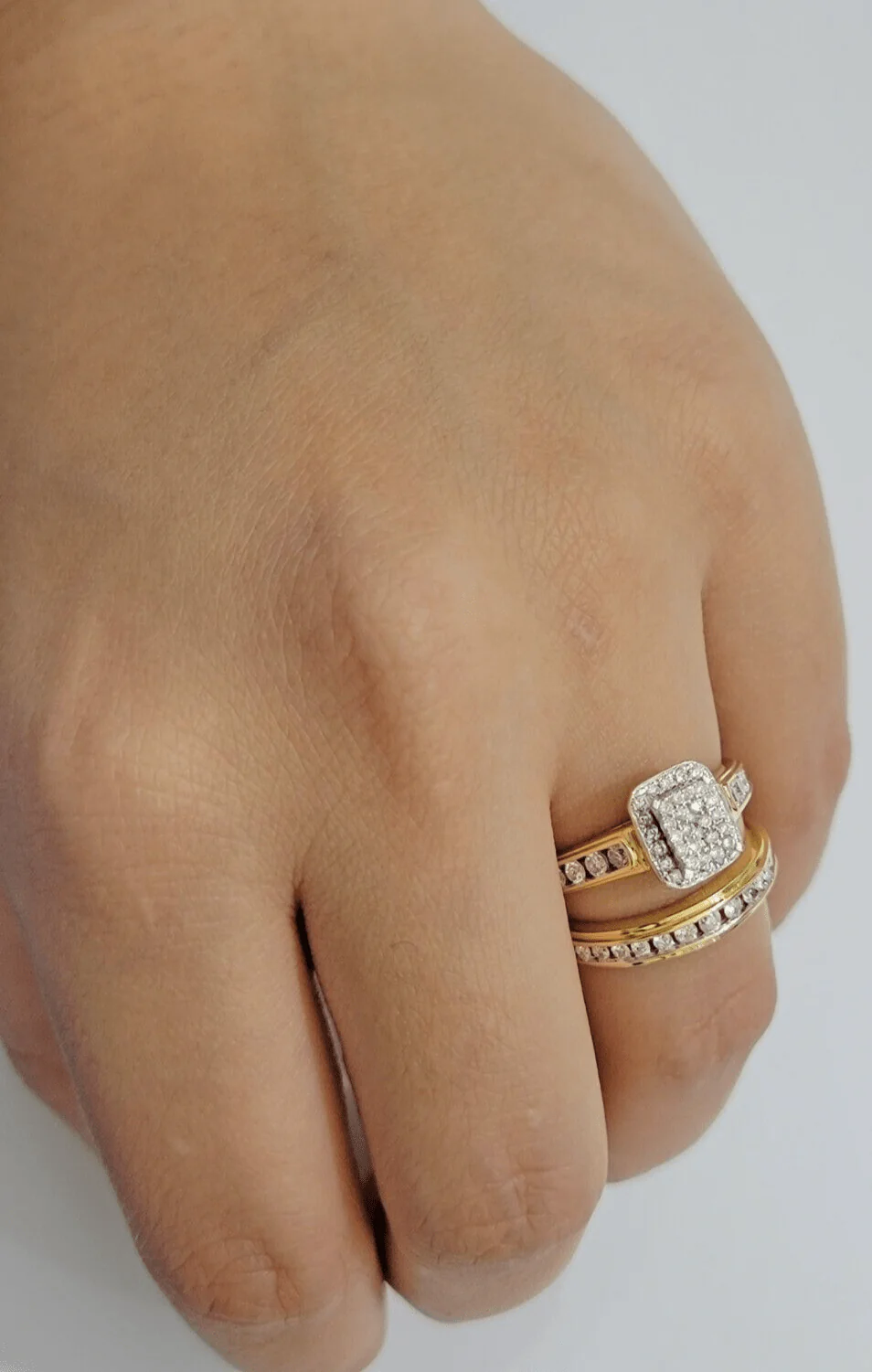 14k Yellow Gold 1.40CT Diamond Ring Band Ladies Trio Set Wedding Engagement SALE - Image 9
