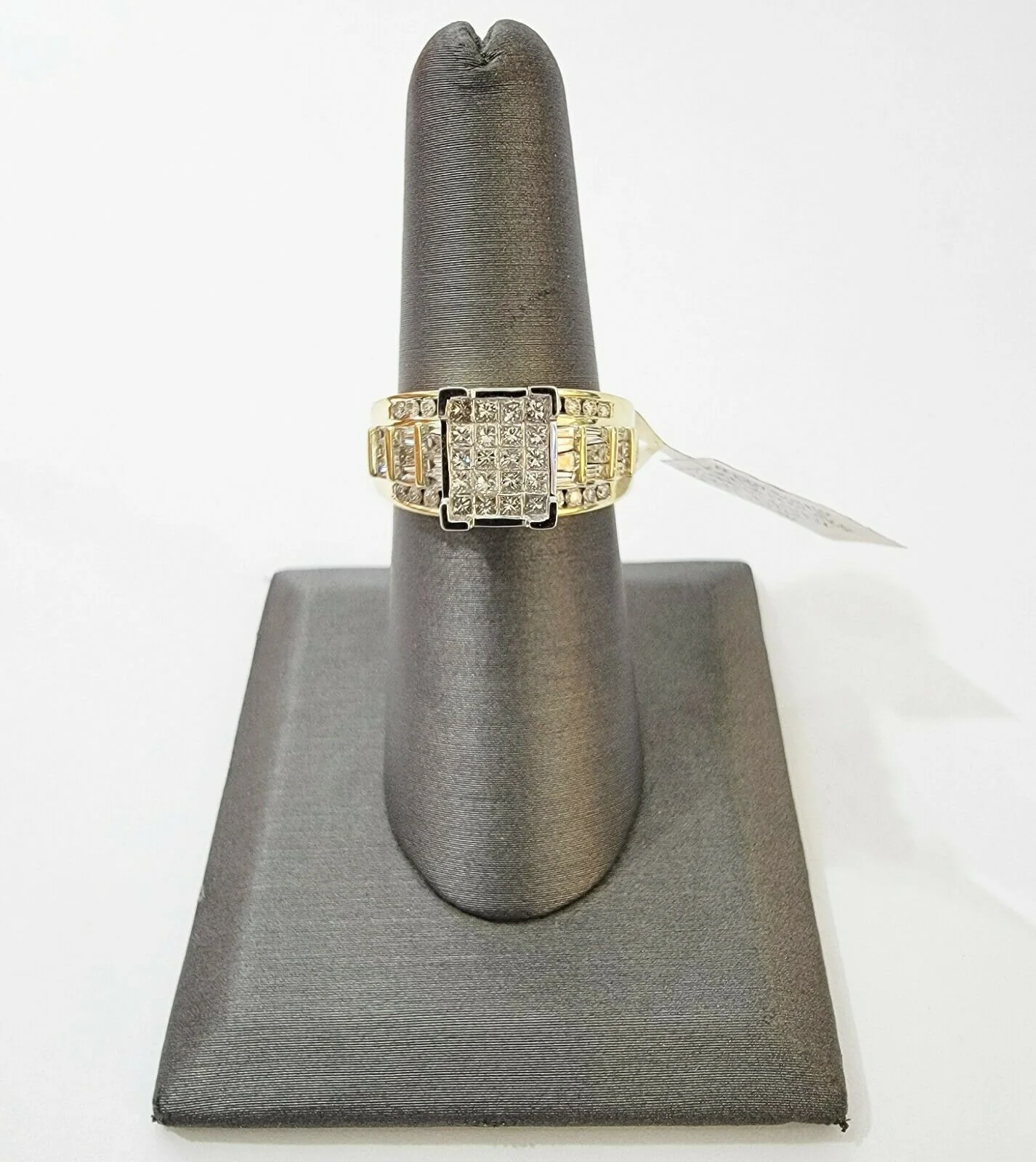 14k Yellow Gold 1CT Diamond Ladies Ring Princess Cut Baguette Round Diamd, Women - Image 5