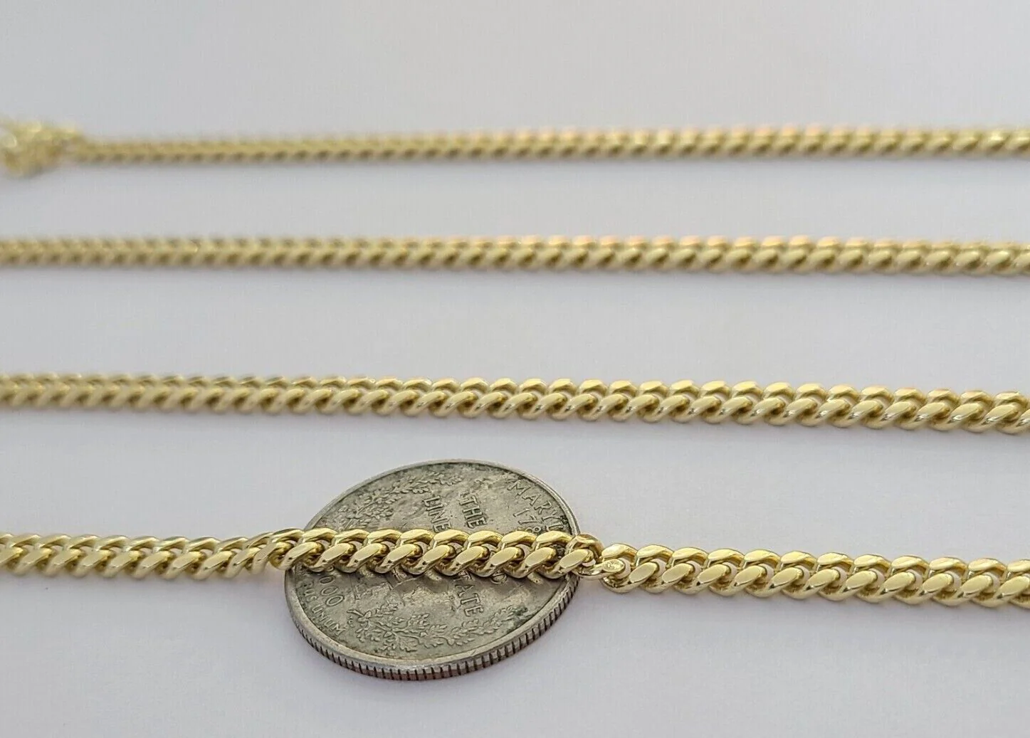 14k Yellow Gold 4mm Miami Cuban Link Chain Necklace 20"-28" Inch Real Solid - Image 5