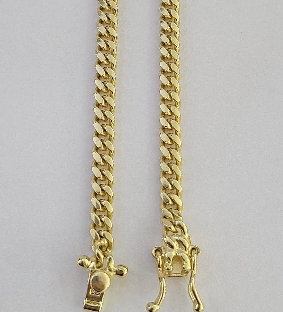 14k Yellow Gold 4mm Miami Cuban Link Chain Necklace 20"-28" Inch Real Solid - Image 8