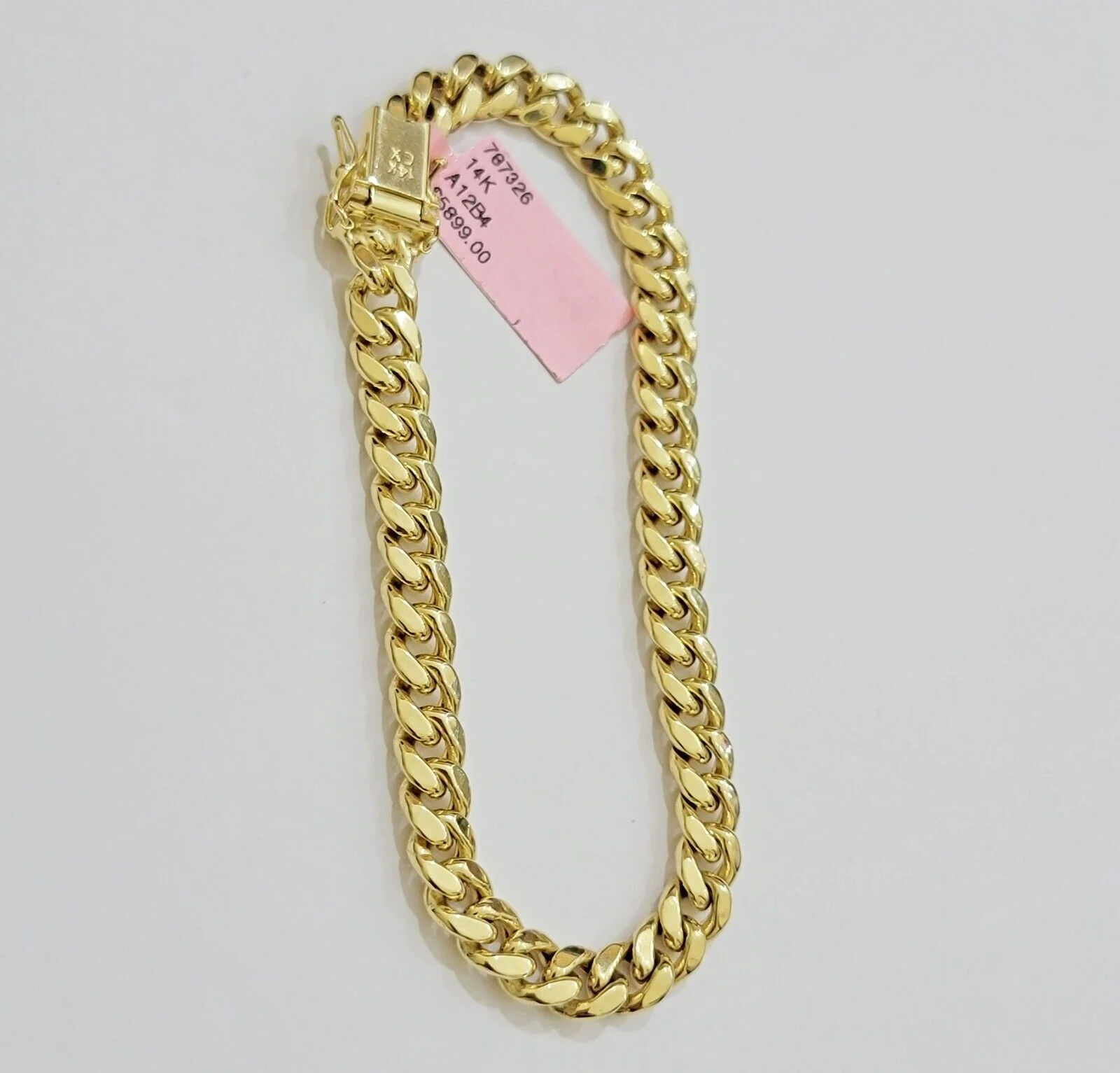 14k Yellow Gold Bracelet 8 Inch 7mm Miami Cuban Link With Box Lock REAL 14KT - Image 7