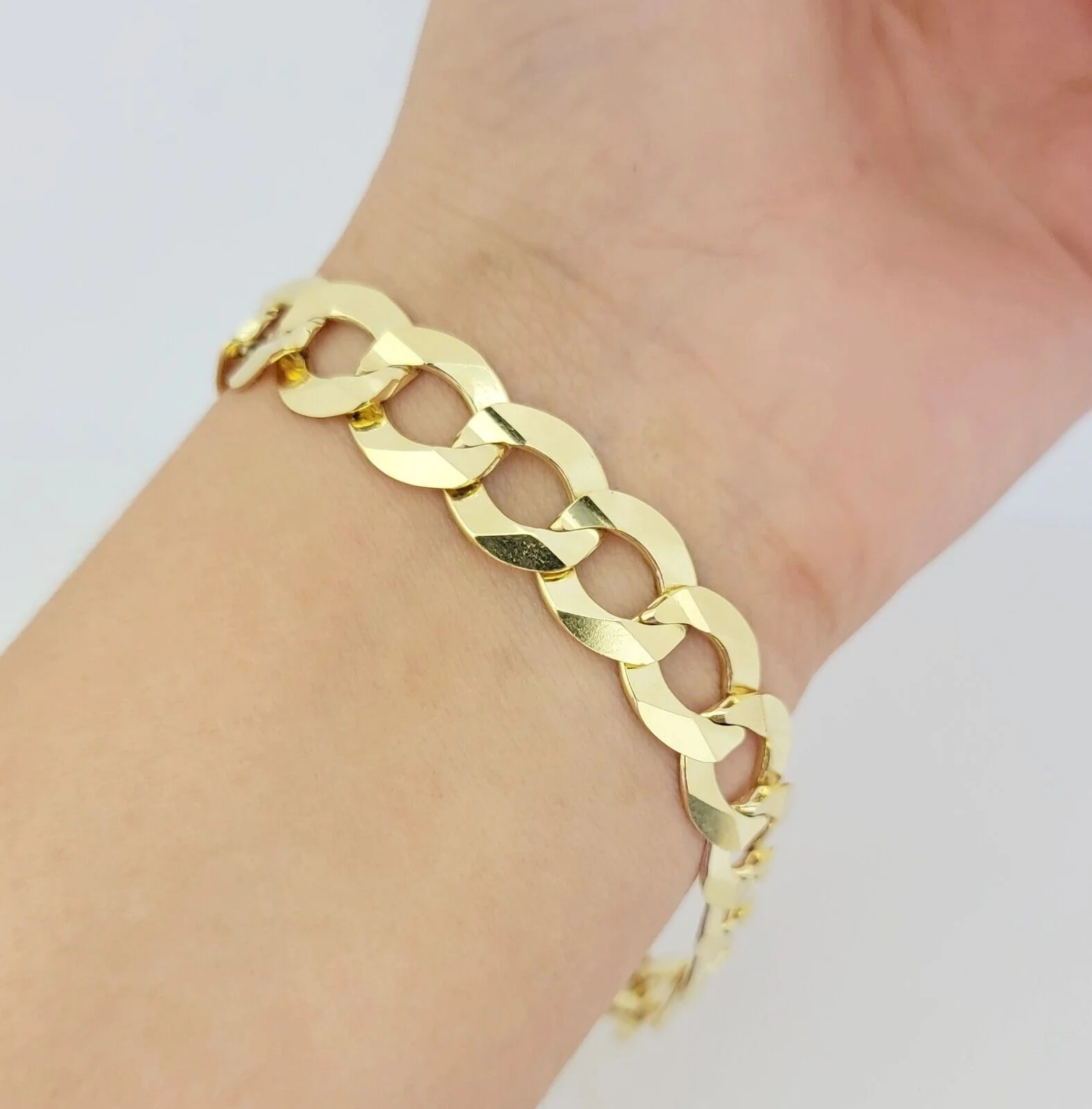 14k Yellow Gold Bracelet Cuban Curb Link 9 Inch 12mm Thick SOLID REAL 14kt Men's - Image 2
