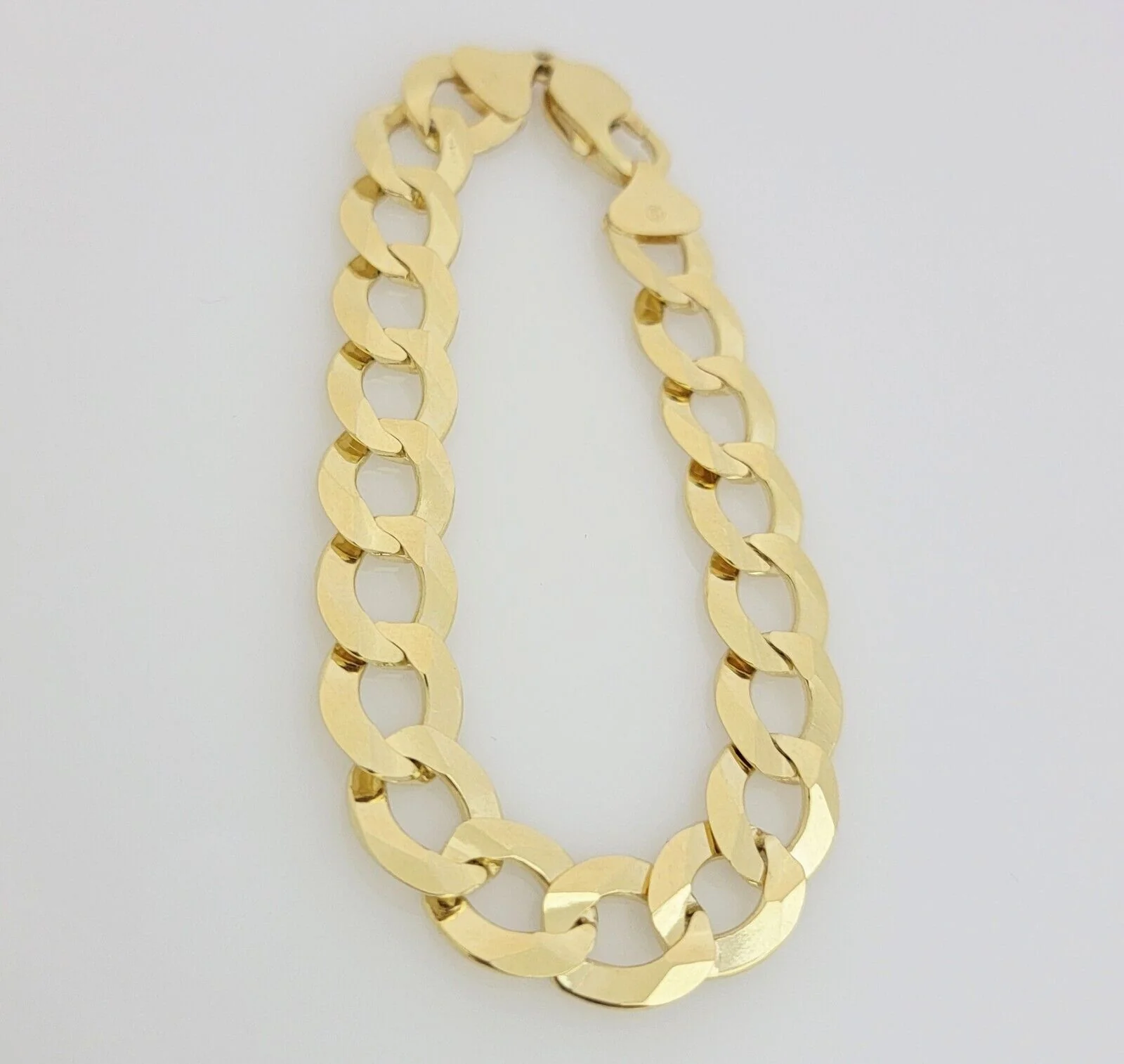 14k Yellow Gold Bracelet Cuban Curb Link 9 Inch 12mm Thick SOLID REAL 14kt Men's - Image 3