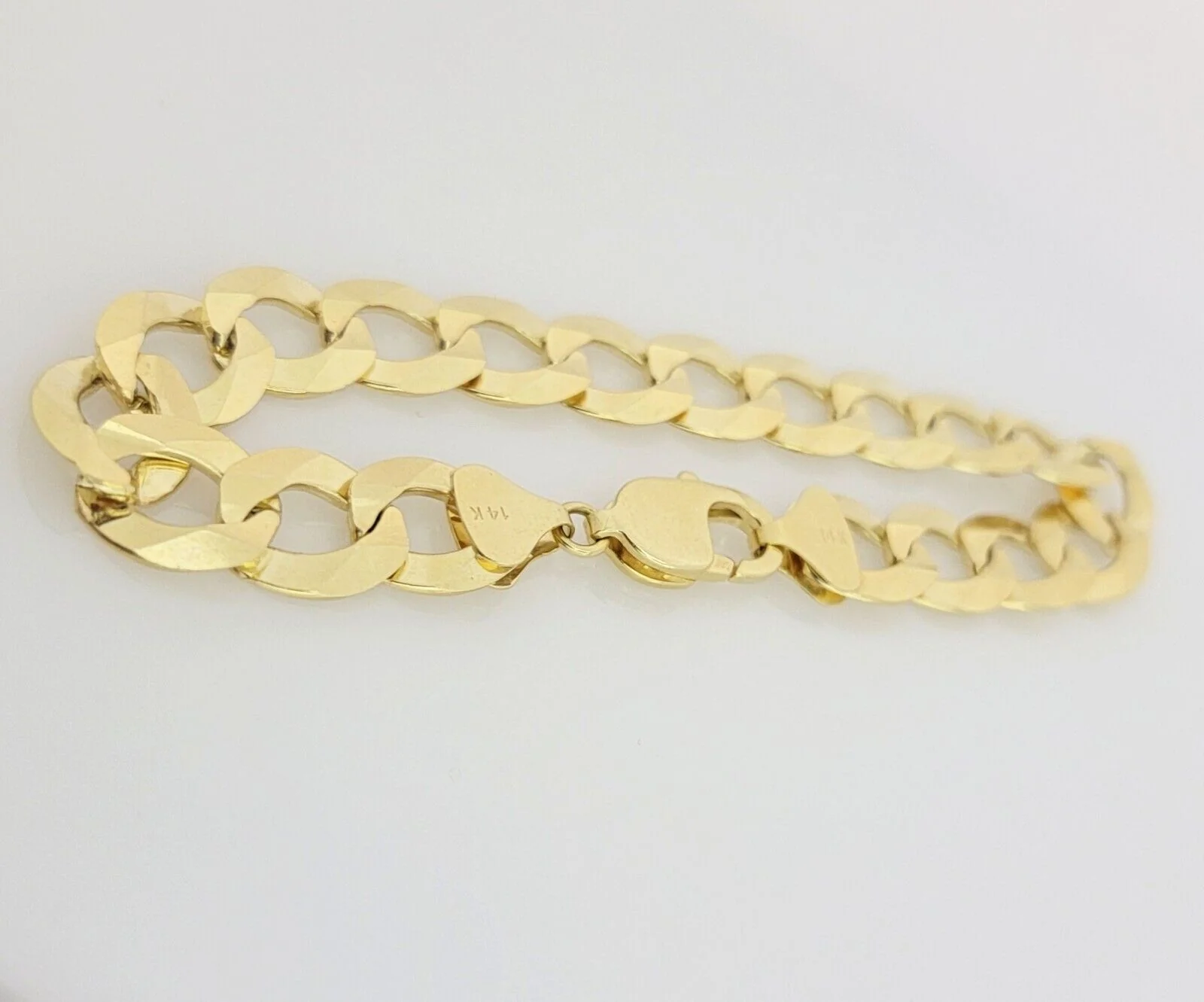 14k Yellow Gold Bracelet Cuban Curb Link 9 Inch 12mm Thick SOLID REAL 14kt Men's - Image 7