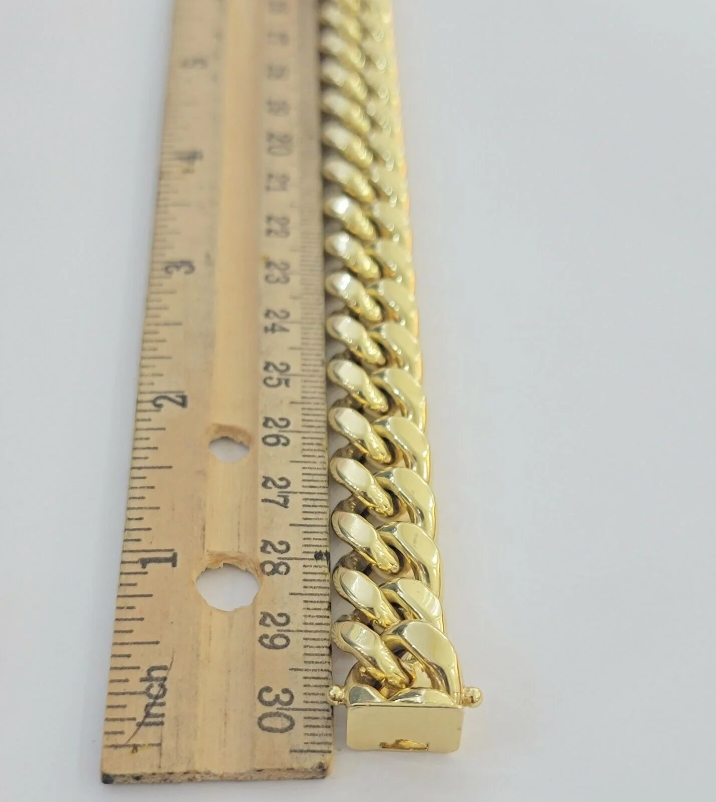 14k Yellow Gold Bracelet Mens Miami Cuban Link 13mm 8.5 Inch Box Clasp REAL - Image 2