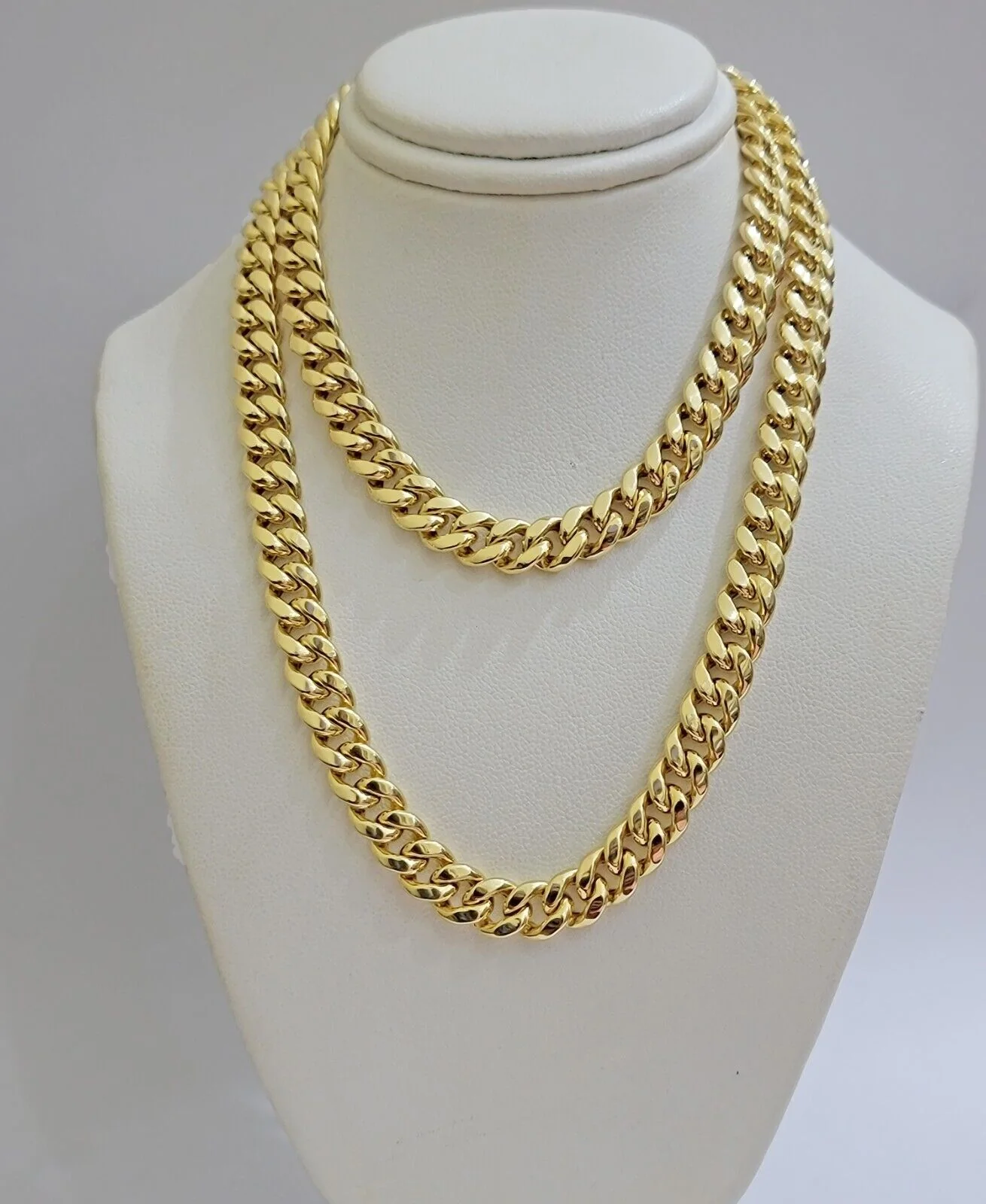 14k Yellow Gold Chain 18 Inch 8mm Miami Cuban Link  Men Women Necklace REAL 14KT - Image 2