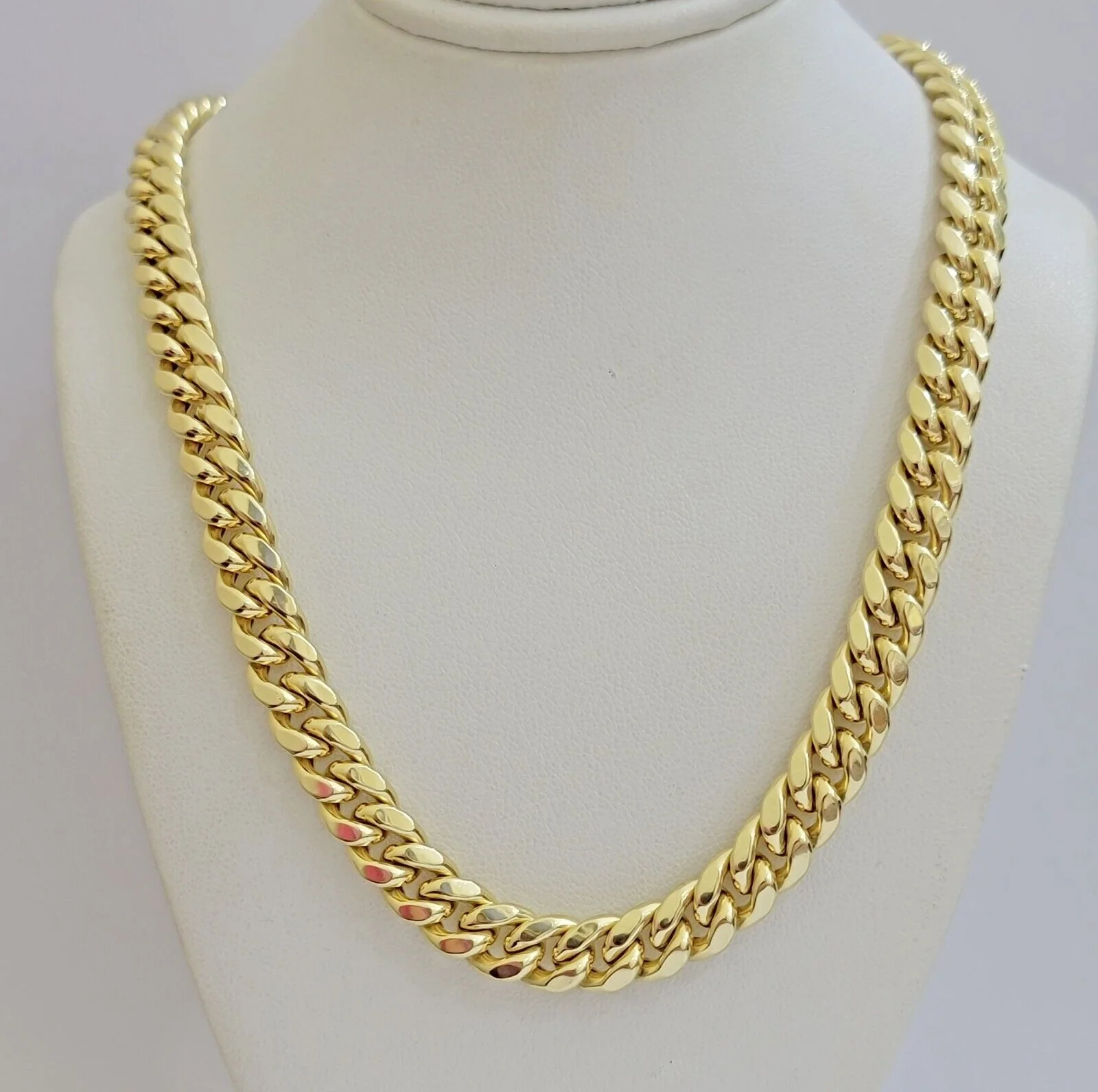 14k Yellow Gold Chain Miami Cuban Link Necklace 9mm 18 - 30 Inch Real 14KT Men's - Image 6