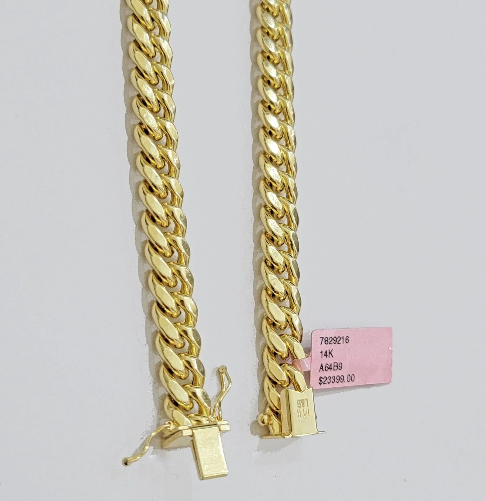14k Yellow Gold Chain Miami Cuban Link Necklace 9mm 24 Inch Real 14KT For Men's - Image 11