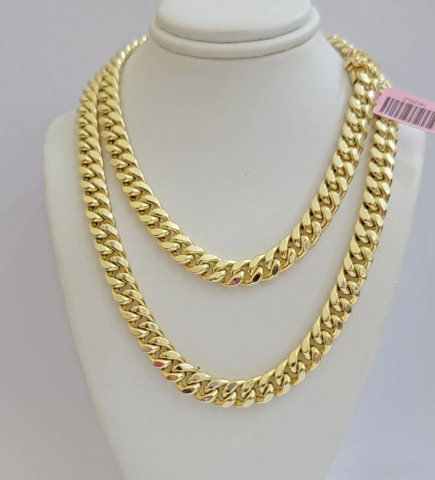 14k Yellow Gold Chain Miami Cuban Link Necklace 9mm 24 Inch Real 14KT For Men's - Image 12