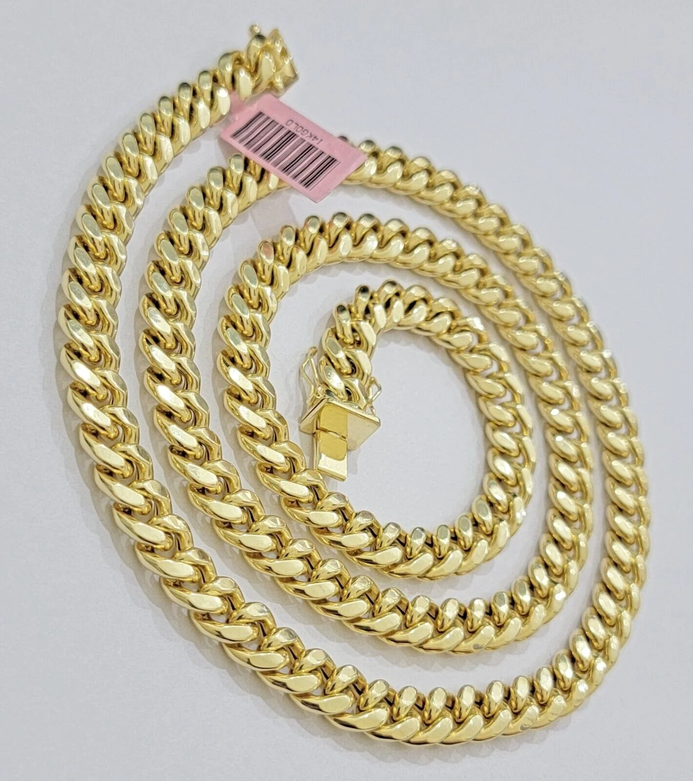 14k Yellow Gold Chain Miami Cuban Link Necklace 9mm 24 Inch Real 14KT For Men's - Image 6