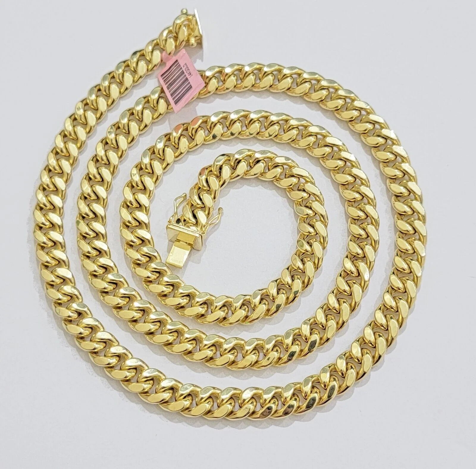 14k Yellow Gold Chain Miami Cuban Link Necklace 9mm 24 Inch Real 14KT For Men's - Image 9