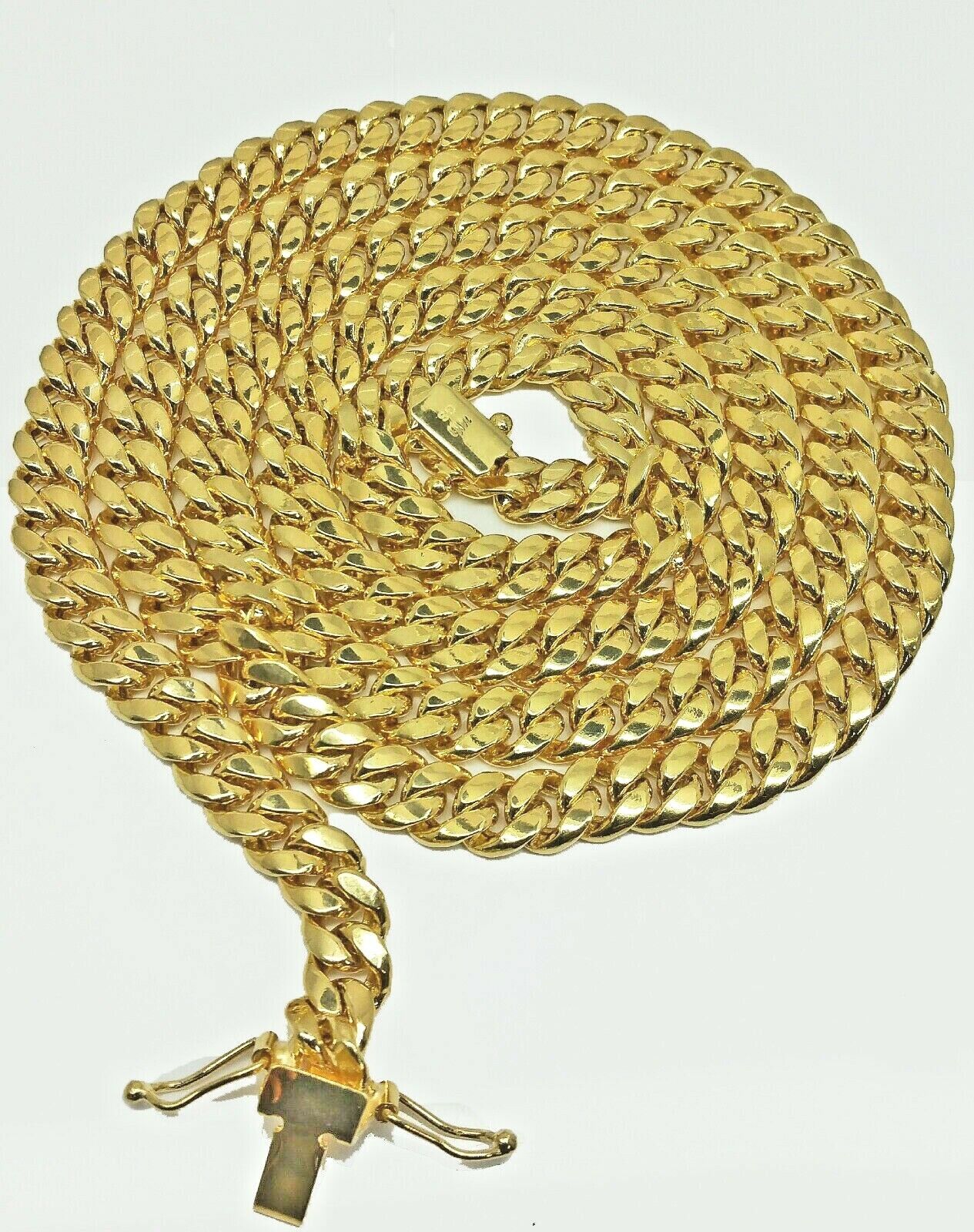 14k Yellow Gold Chain Necklace 7mm Miami Cuban Link 18"-30" For Men's REAL 14KT