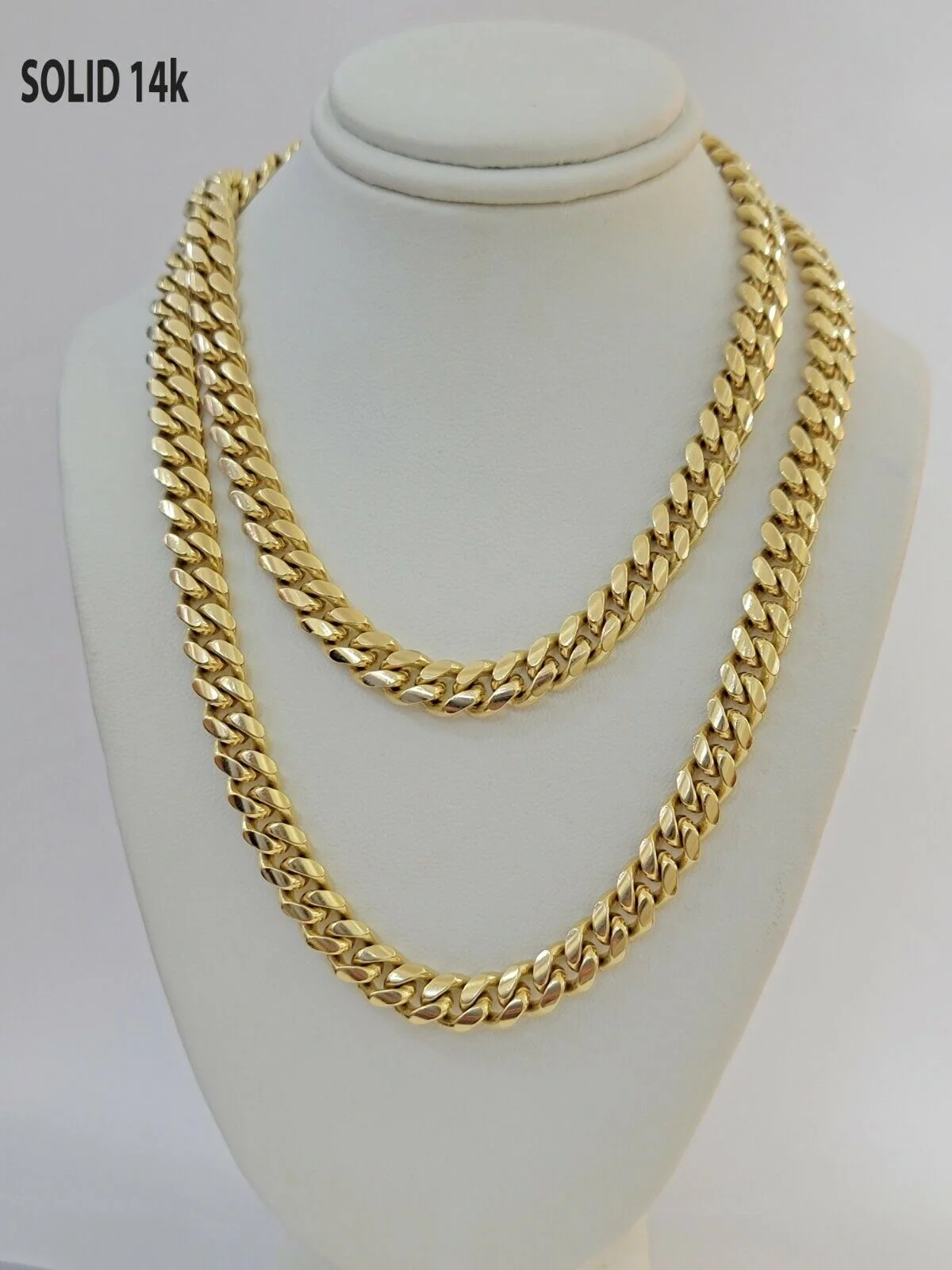 14k Yellow Gold Chain Necklace 7mm Solid Miami Cuban Link  22"Inch Men 14kt REAL - Image 2