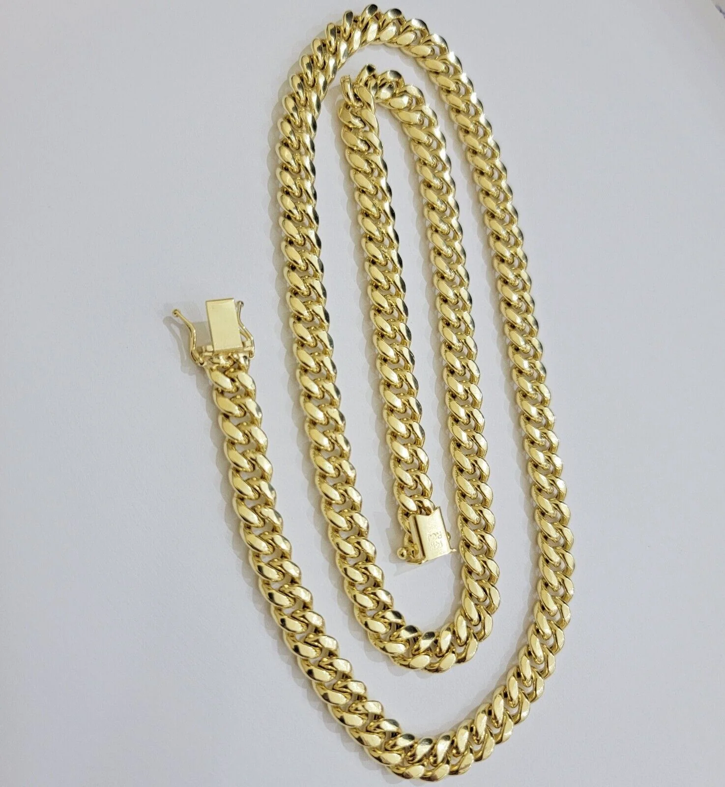 14k Yellow Gold Chain Necklace 8mm Miami Cuban Link 20 - 30 Inch REAL 14KT MEN'S - Image 10
