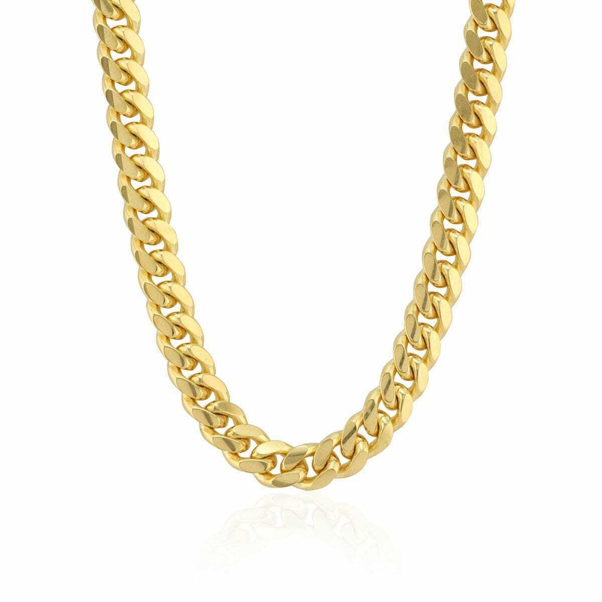 14k Yellow Gold Chain Necklace Miami Cuban Link 8mm 18"-28" Inch Men's REAL 14kt - Image 4