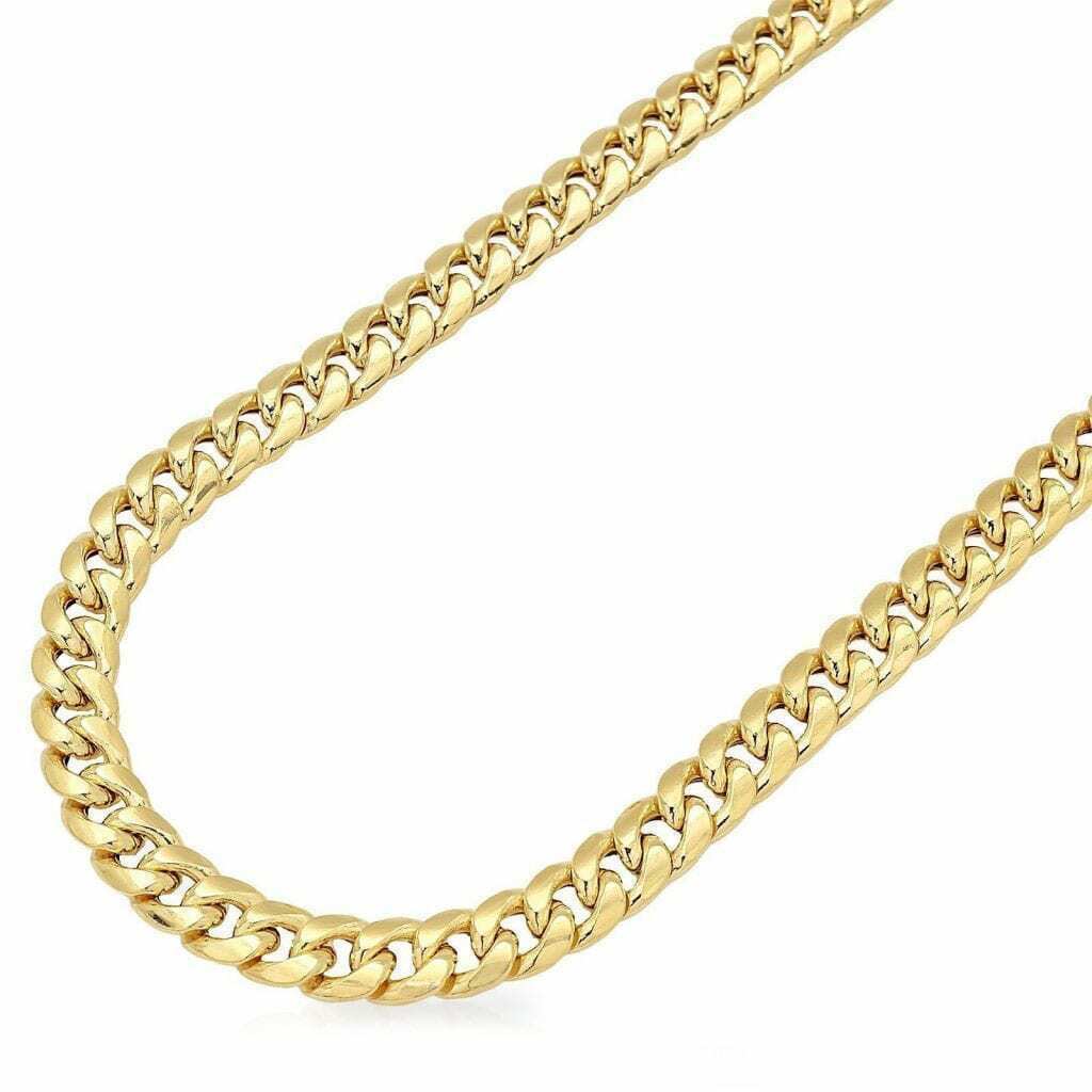 14k Yellow Gold Chain Necklace Miami Cuban Link 8mm 18"-28" Inch Men's REAL 14kt - Image 5