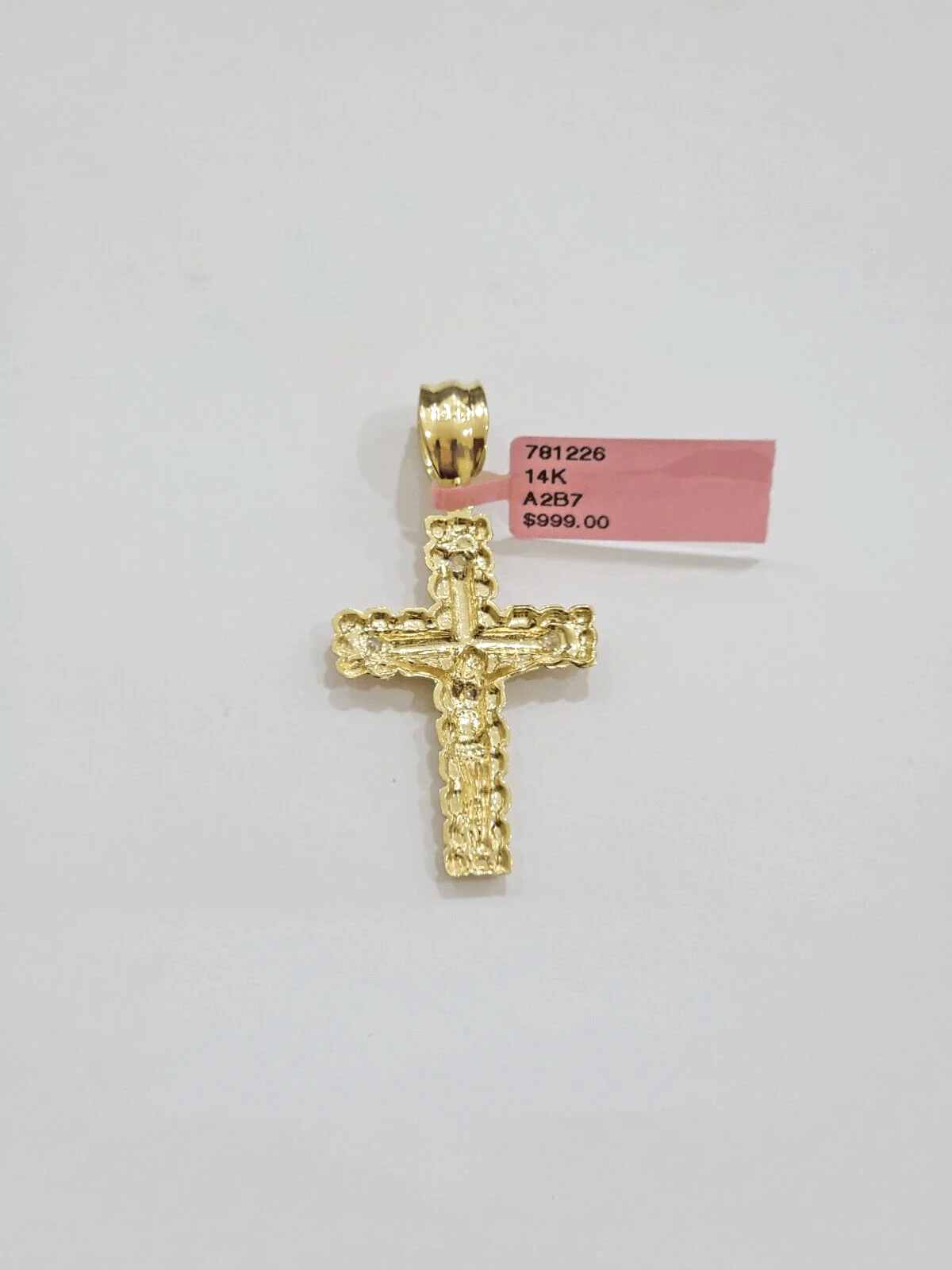 14k Yellow Gold Cross Nugget Pendant Jesus Crucifix 1.5 Inch 14kt Charm Men REAL - Image 7