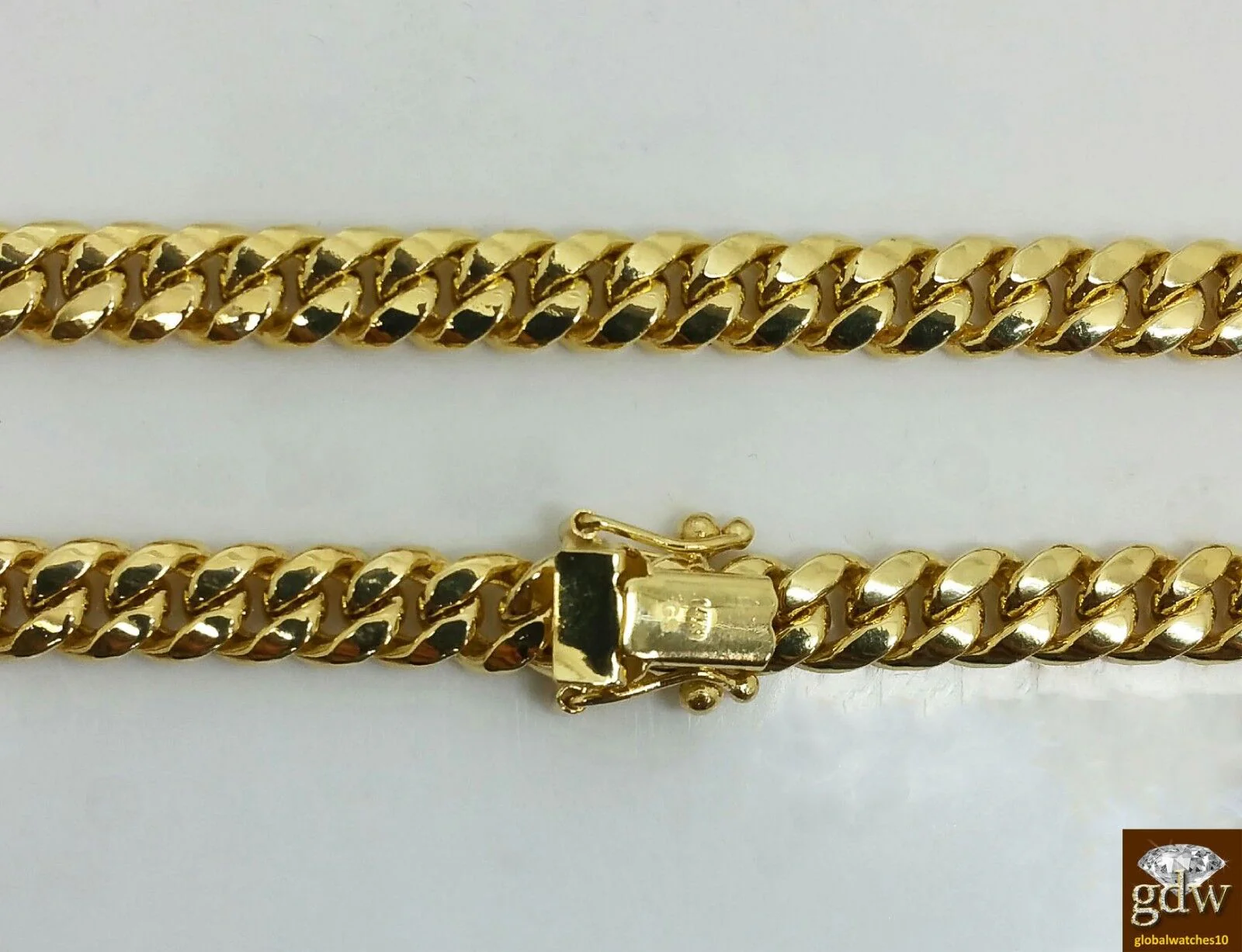 14K Yellow Gold Cuban Link Chain 8mm 28 inch Long BOX LOCK Men Necklace REAL - Image 4