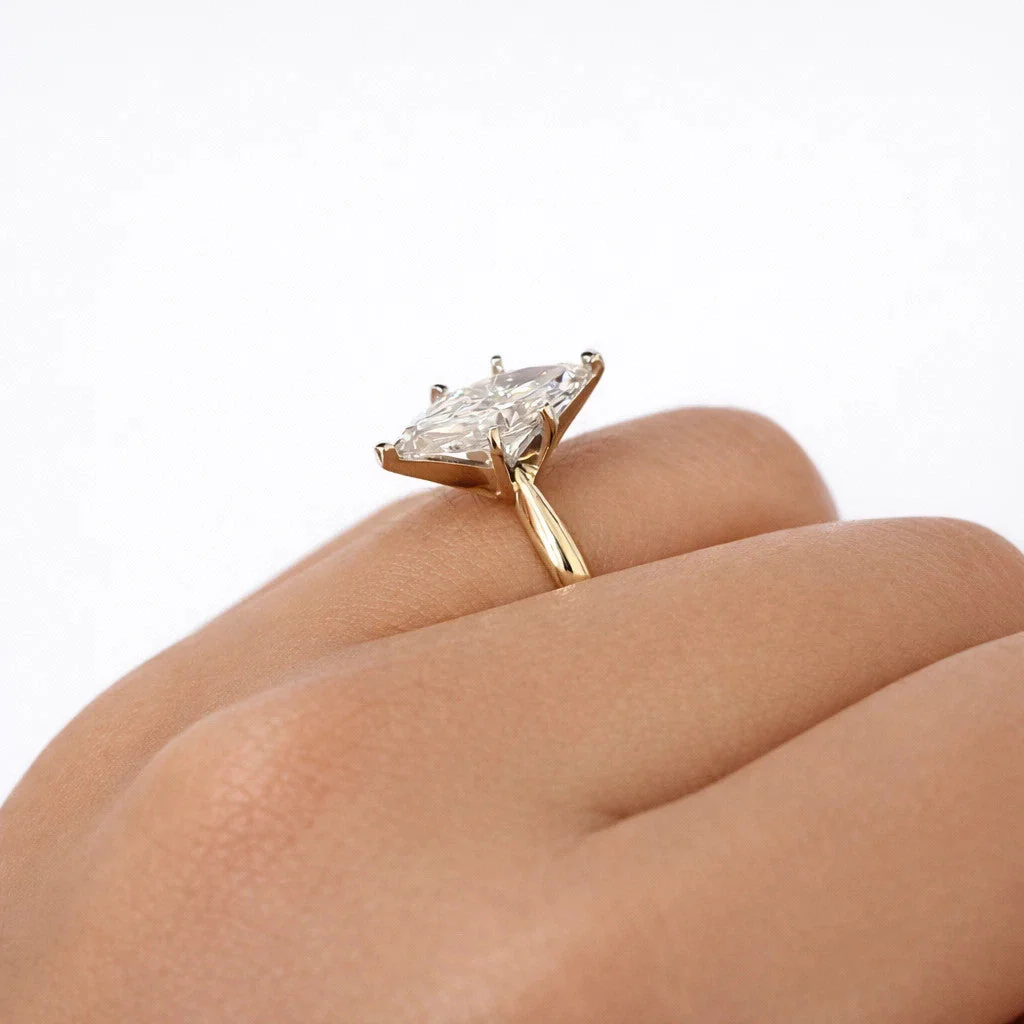 14k Yellow Gold Diamond Oval Ring LAB Created Wedding Engagement Ladies Women - Image 4