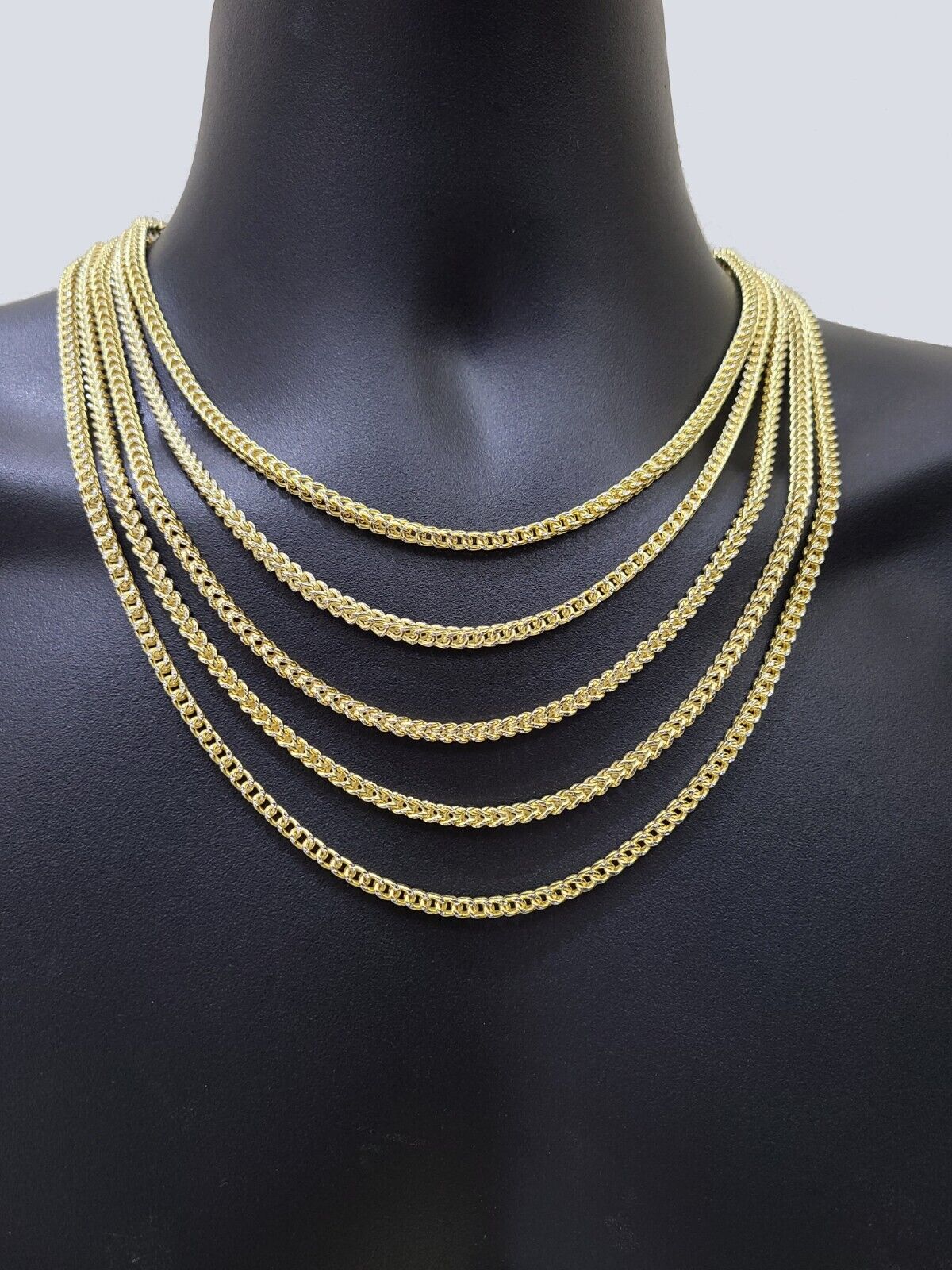 14k Yellow Gold Franco Chain Two-tone Necklace 4mm 22 Inch Diamond Cut 14kt - Image 9