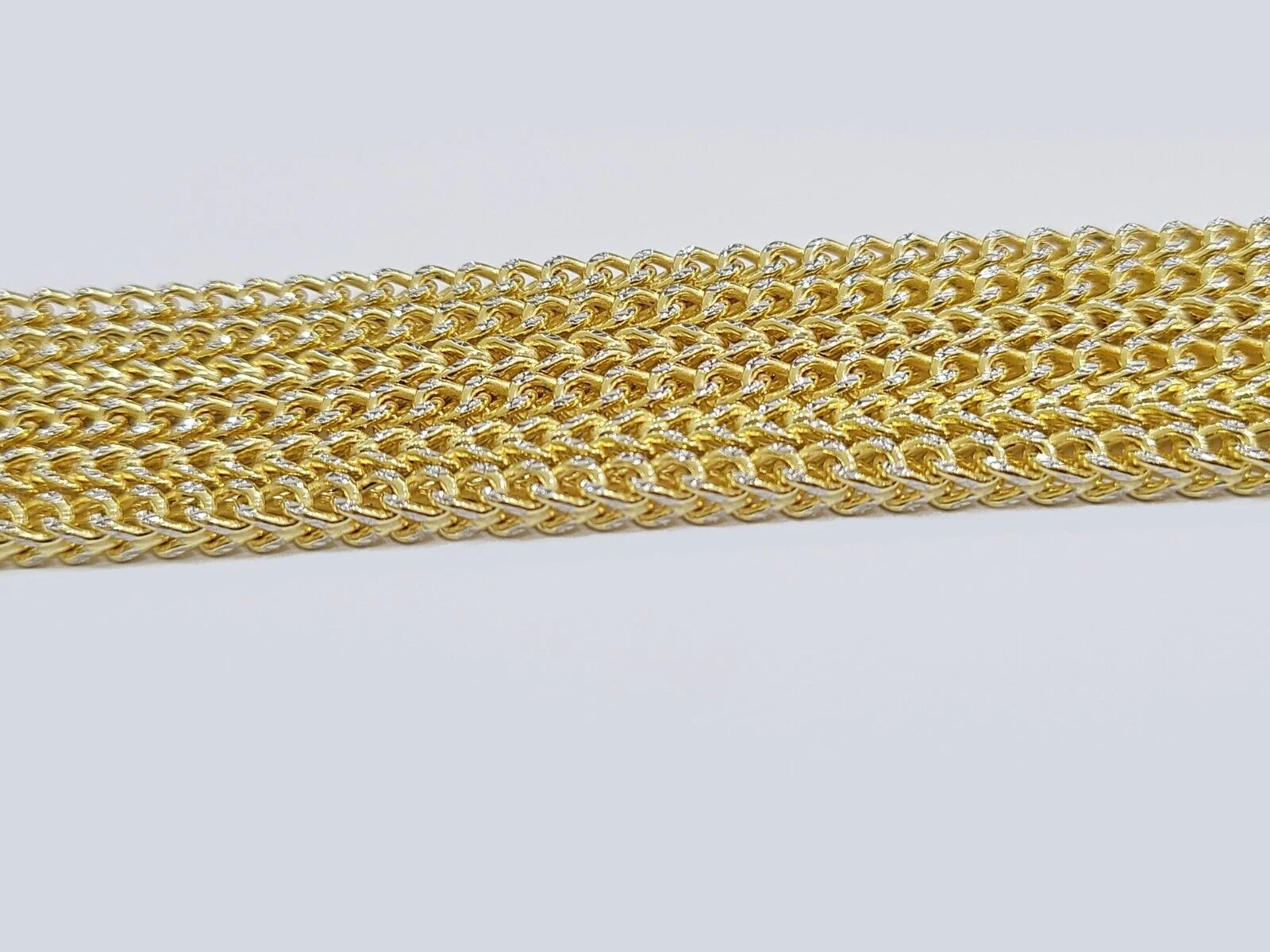 14k Yellow Gold Franco Chain Two-tone Necklace 4mm 24 Inch Diamond Cut 14kt - Image 11