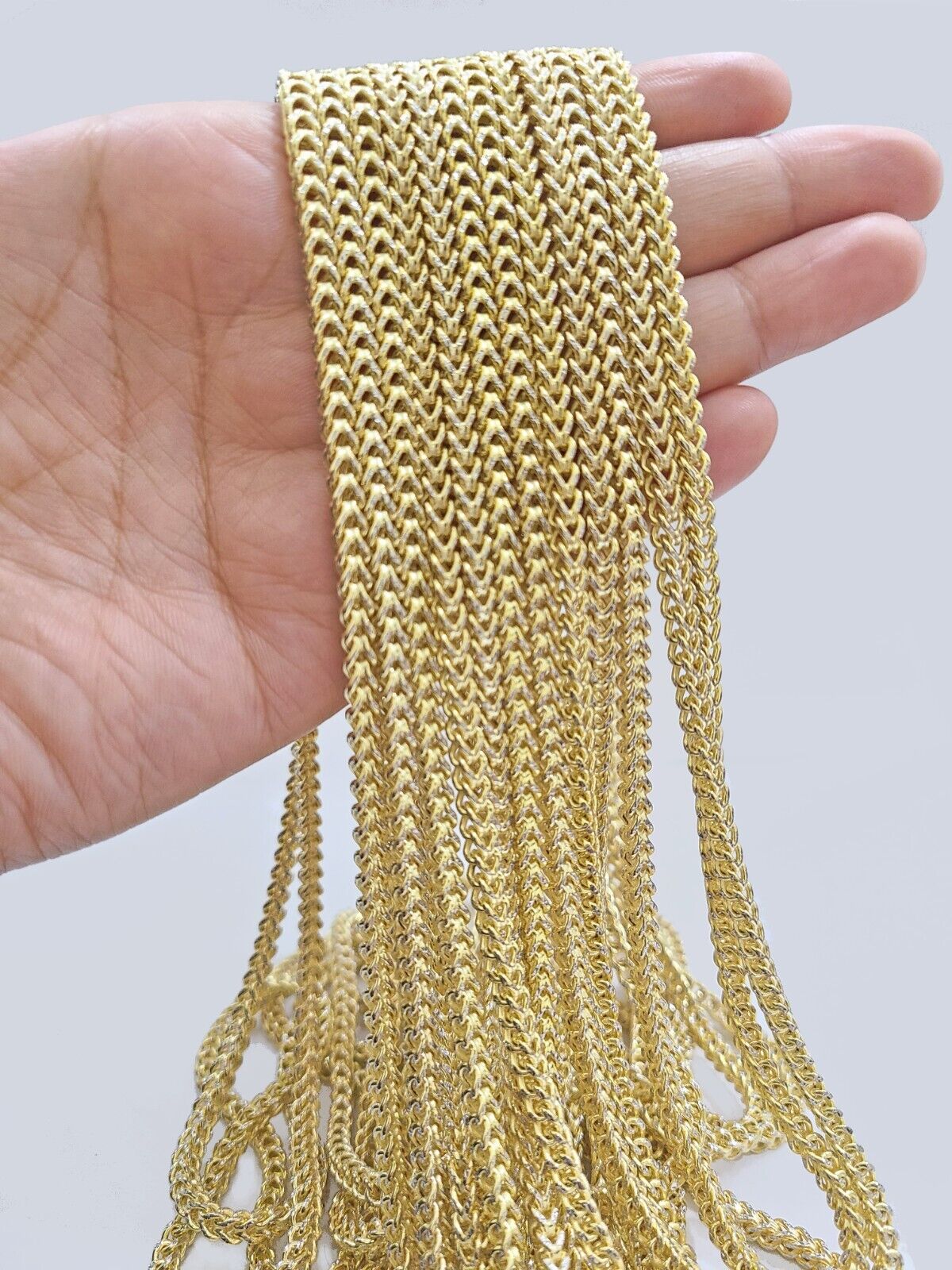 14k Yellow Gold Franco Chain Two-tone Necklace 4mm 26 Inch Diamond Cut 14kt - Image 8