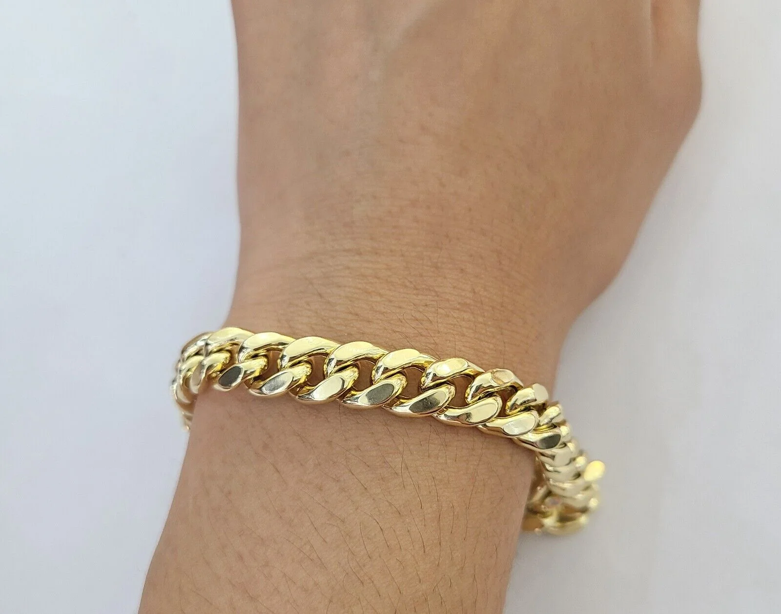 14K Yellow Gold Miami Cuban Bracelet 8.5" Inch 11mm Box Clasp Link Real 14Kt - Image 3
