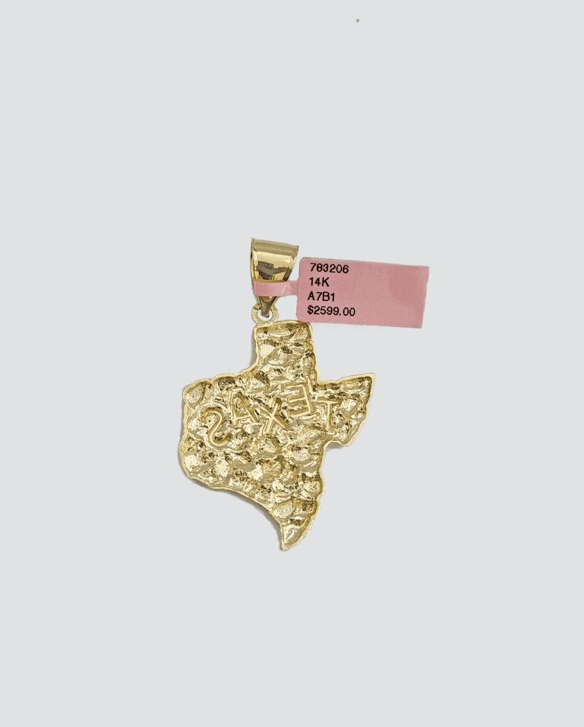 14k Yellow Gold Miami Cuban Chain 20 Inch Necklace Texas Map Charm Pendant Real - Image 3