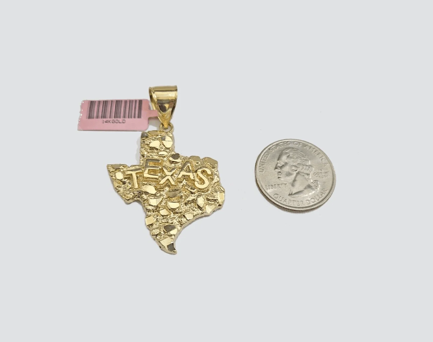 14k Yellow Gold Miami Cuban Chain 22 Inch Necklace Texas Map Charm Pendant Real - Image 10