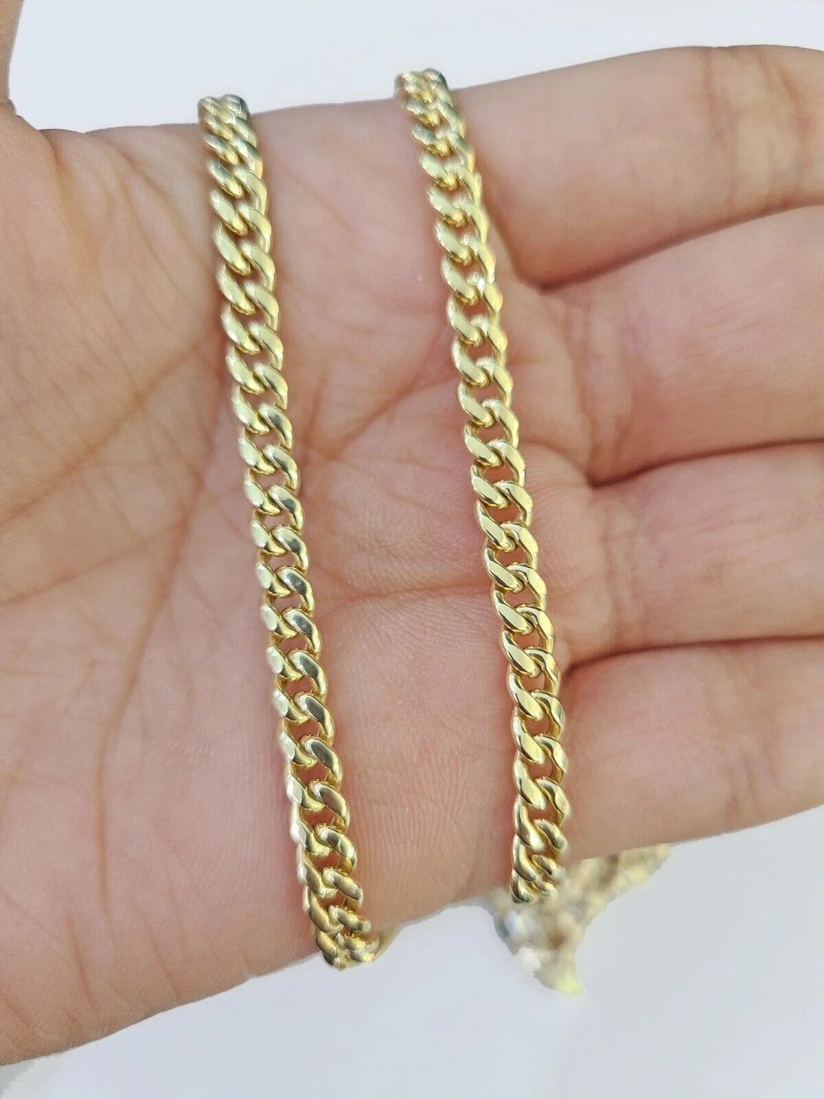 14k Yellow Gold Miami Cuban Chain & Texas Map Charm SET 5mm 22 Inches - Image 4
