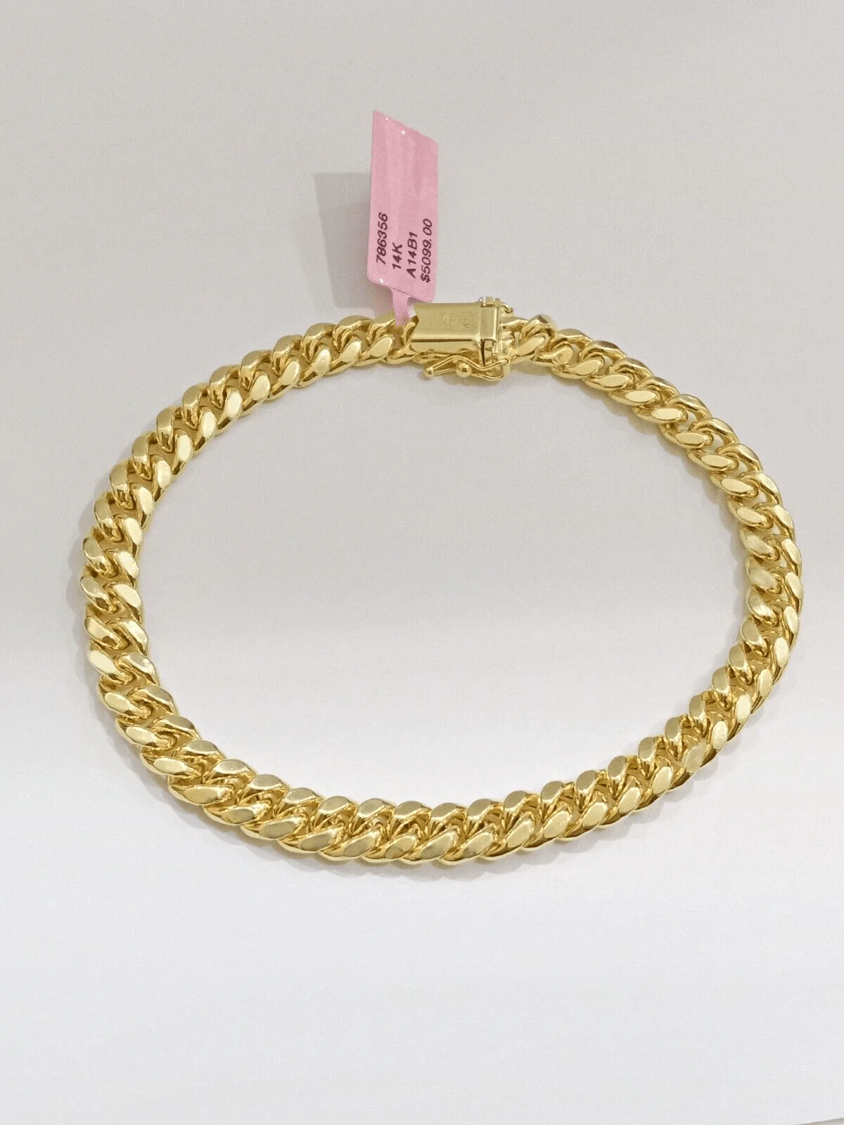 14k Yellow Gold Miami Cuban Link Bracelet 7.5 inch 7mm Real Men's & Ladies 14kt - Image 3