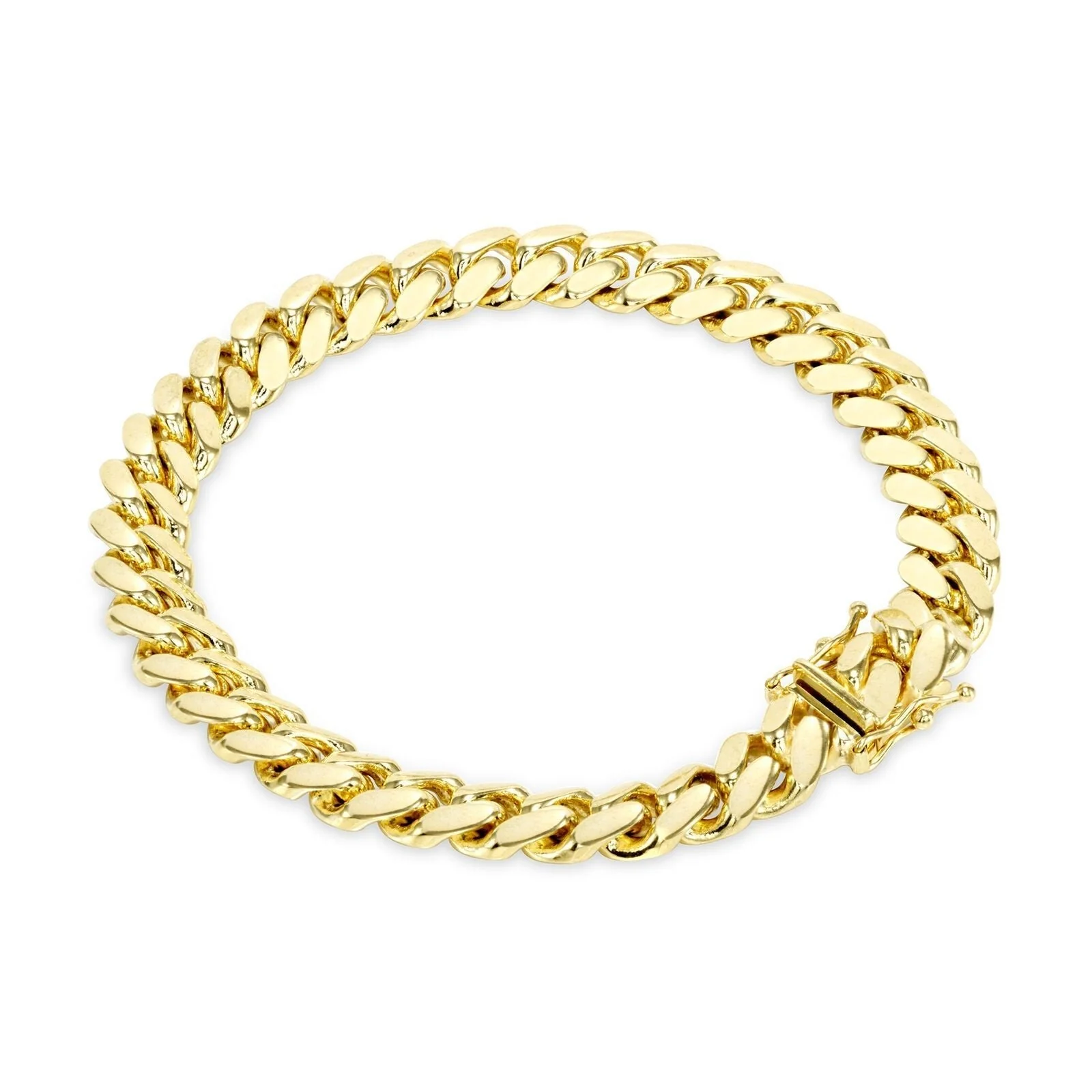 14k Yellow Gold Miami Cuban Link Bracelet 8" inch 8mm Real 14kt Box Lock For Men - Image 2