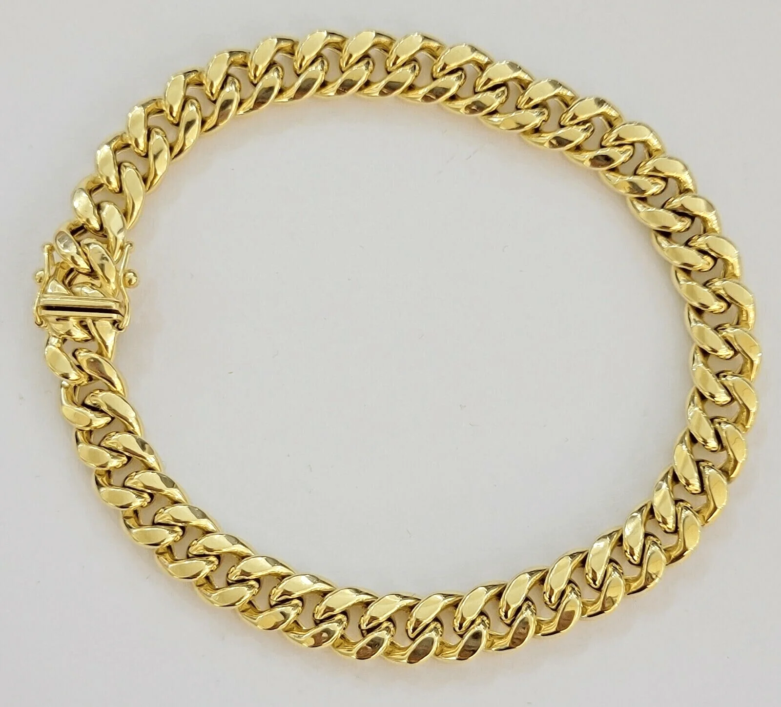 14k Yellow Gold Miami Cuban Link Bracelet 7" inch 8mm Real 14kt Kids and Ladies - Image 5