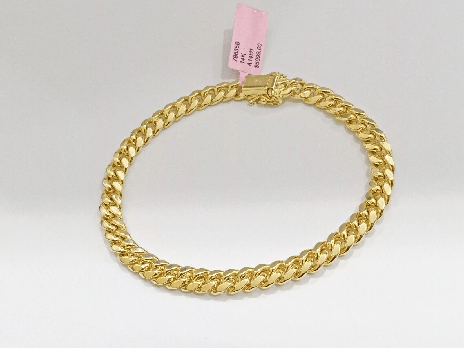 14k Yellow Gold Miami Cuban Link Bracelet 8.5'' inch 7mm Real Men & Ladies 14kt - Image 3