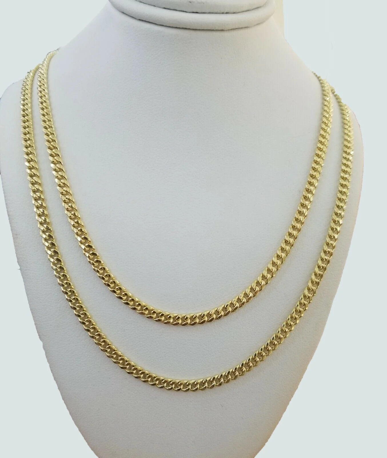 14k Yellow Gold Miami cuban Link Chain 3.5mm Necklace 20" Men Women , REAL 14KT - Image 3