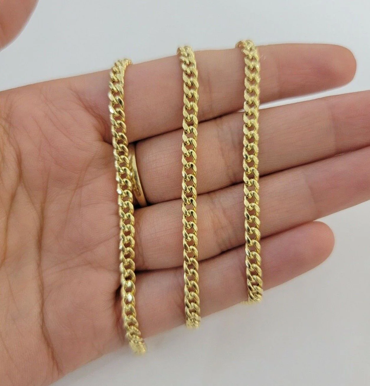14k Yellow Gold Miami cuban Link Chain 3.5mm Necklace 24" Men Women , REAL 14KT - Image 2
