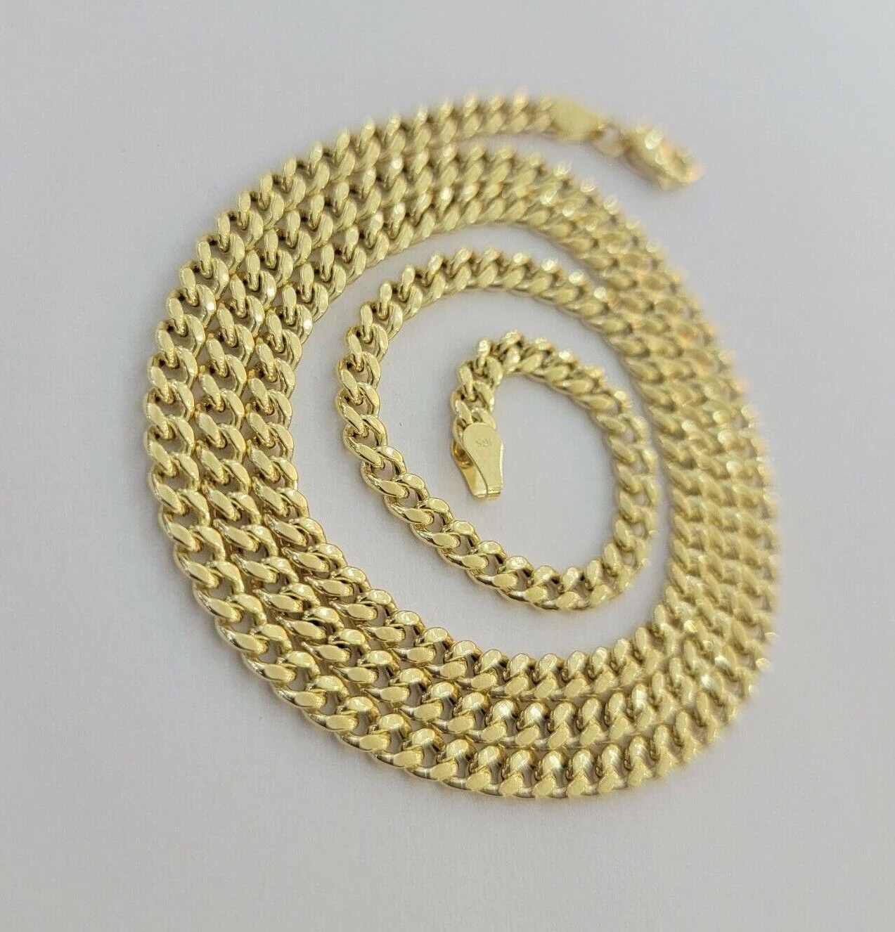 14k Yellow Gold Miami cuban Link Chain 3.5mm Necklace 24" Men Women , REAL 14KT - Image 5