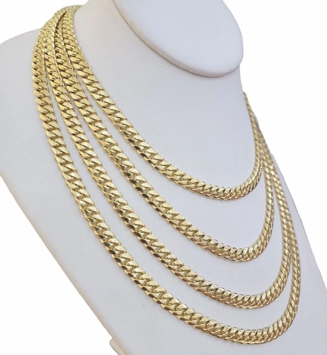 14k Yellow Gold Miami Cuban Link Chain 7mm 20" Necklace Box Lock REAL - Image 3